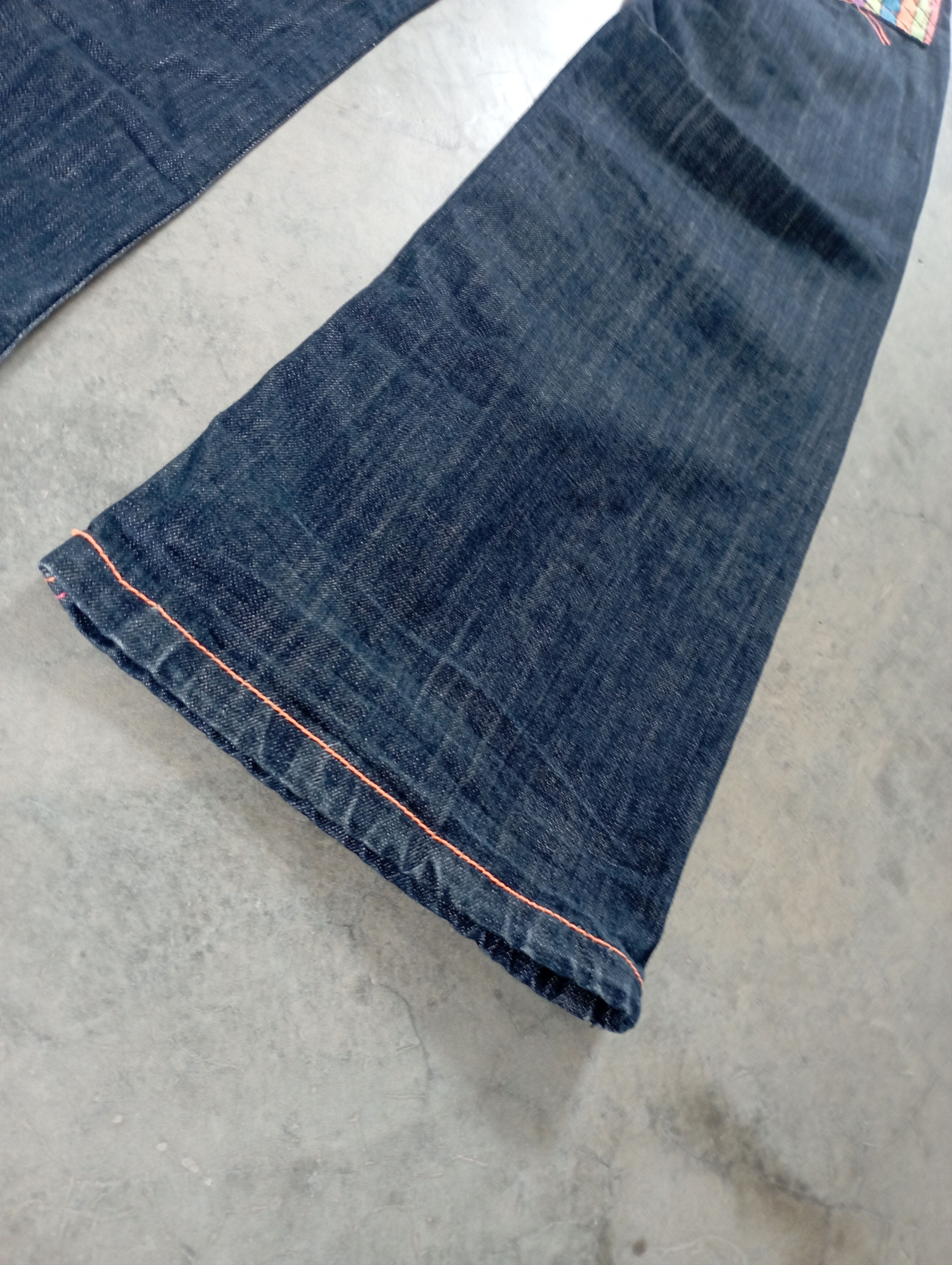 Tornado Mart Flare Jeans Japan Embroidered MultiColour Pockets Size US 27 - 9 Thumbnail