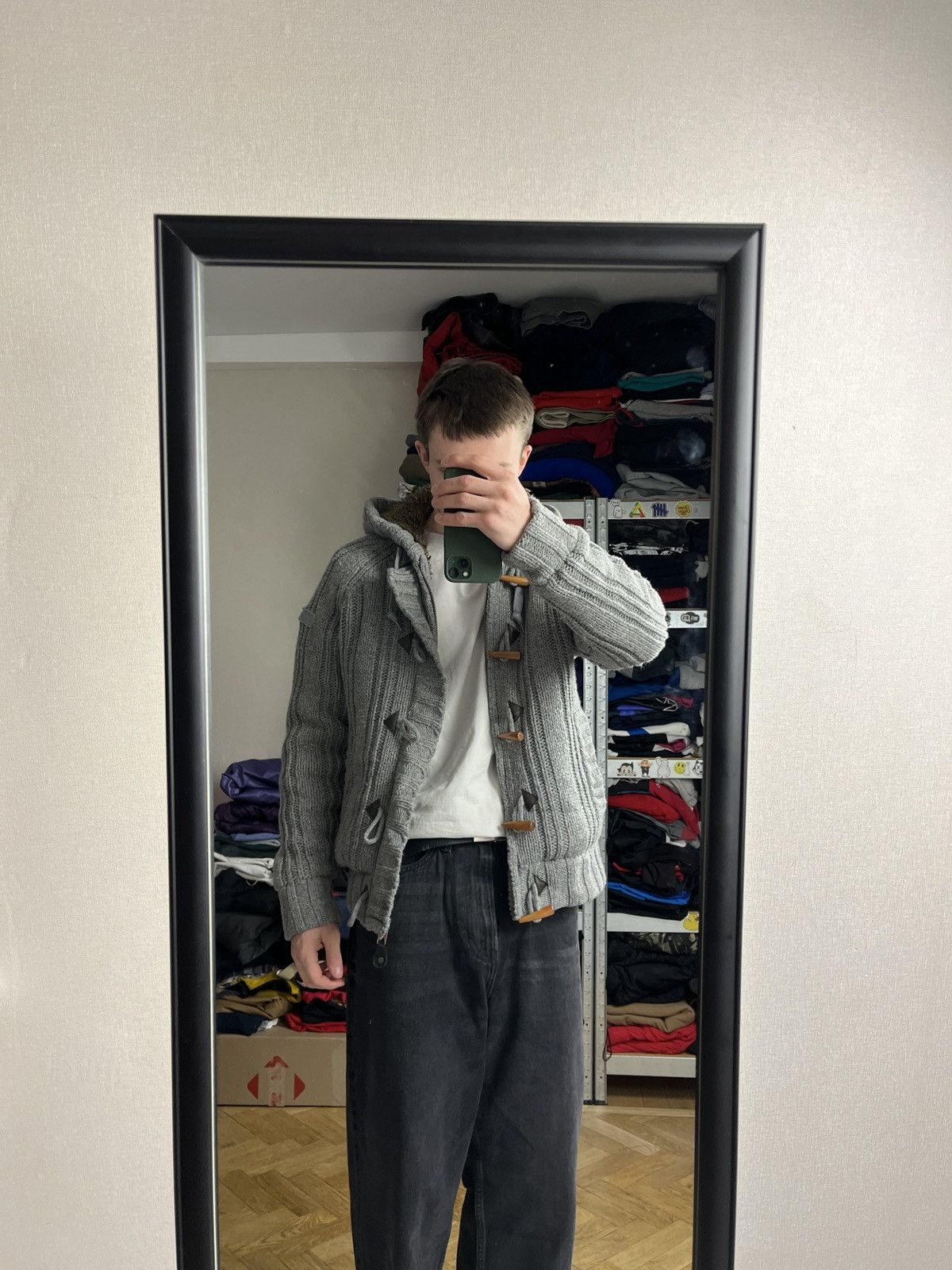 Schott × Vintage Schott Cable Knit Heavy Zip Hoodie Sherpa Jacket Duffle Coat Size US M / EU 48-50 / 2 - 3 Thumbnail