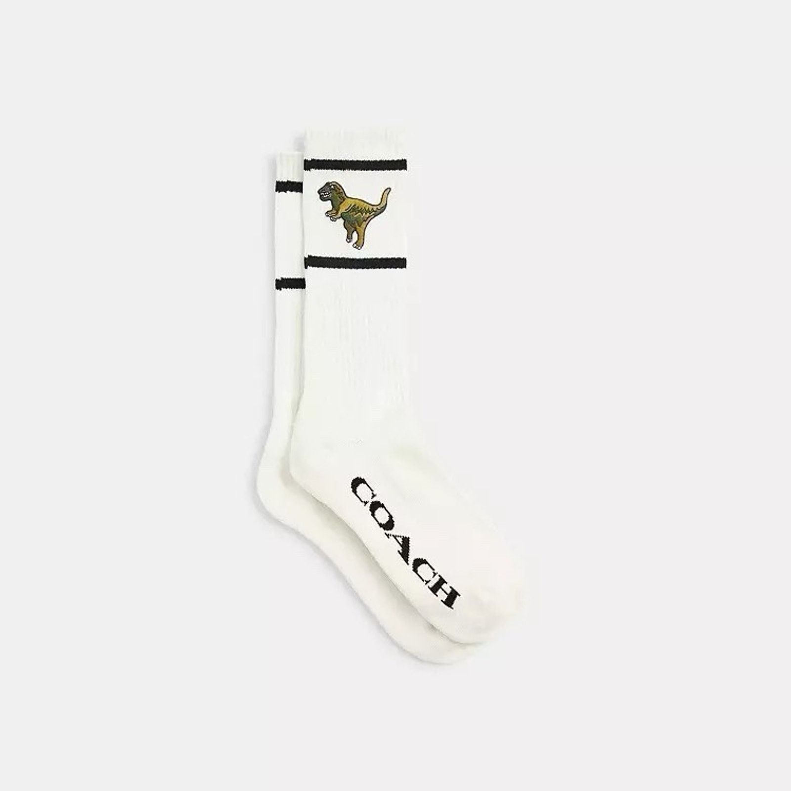 Coach NWT Coach Rexy Calf Socks Chalk S/M Unisex CAZ36 Size ONE SIZE - 6 Thumbnail