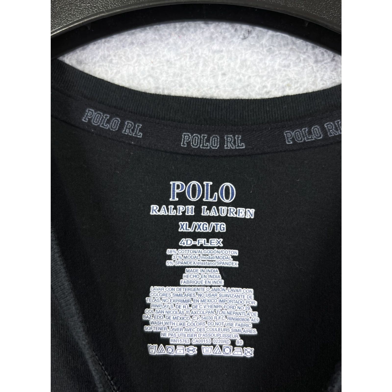 Ralph Lauren VINTAGE Ralph Lauren Polo Shirt Men's XL Black Cotton Short Sleeve Crew Neck T-Shirt Logo Embroidered Classic American Designer Sports Slimming Size US XL / EU 56 / 4 - 6 Thumbnail
