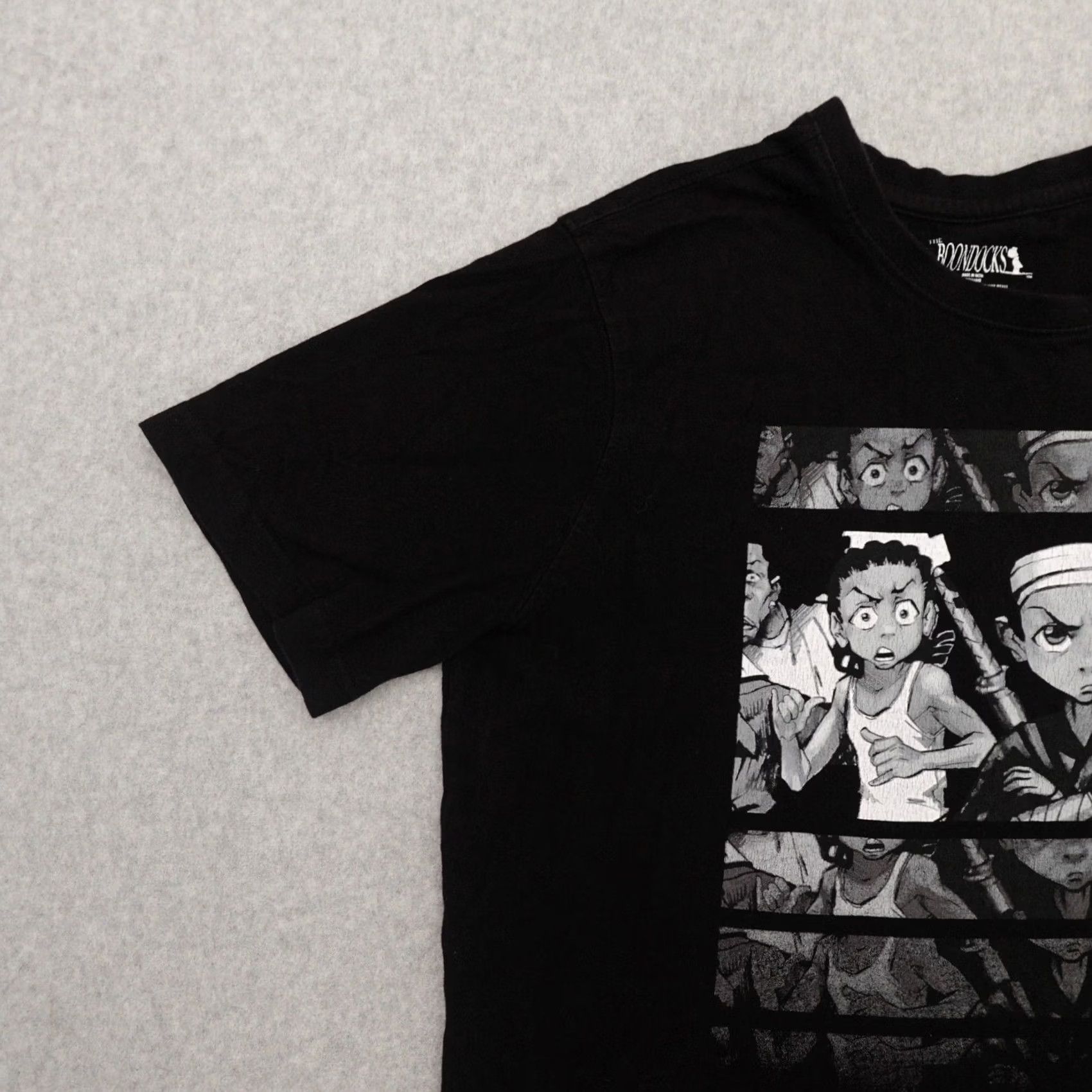Vintage Official Boondocks TShirt Adult Medium Black (21X26) Riley Huey Robert Graphic Size US M / EU 48-50 / 2 - 6 Thumbnail