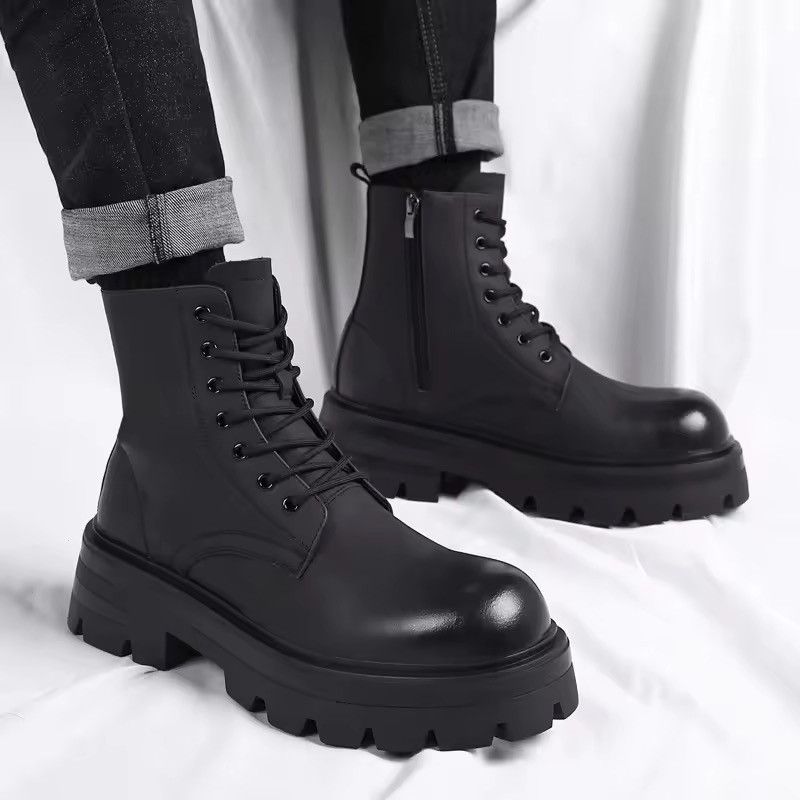 Japanese Brand Split Leather Chunky Combat Boots Size US 9.5 / EU 42-43 - 7 Thumbnail