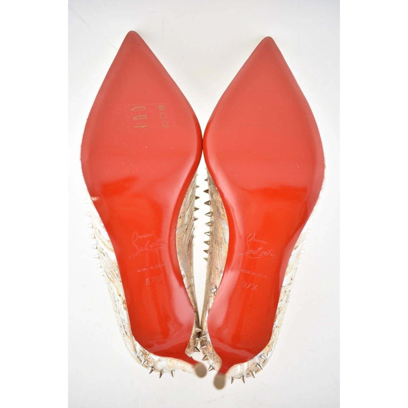 Christian Louboutin Christian Louboutin Anjalina 85 Liege Wavy AB Cork Silver Size US 7.5 / IT 37.5 - 9 Thumbnail