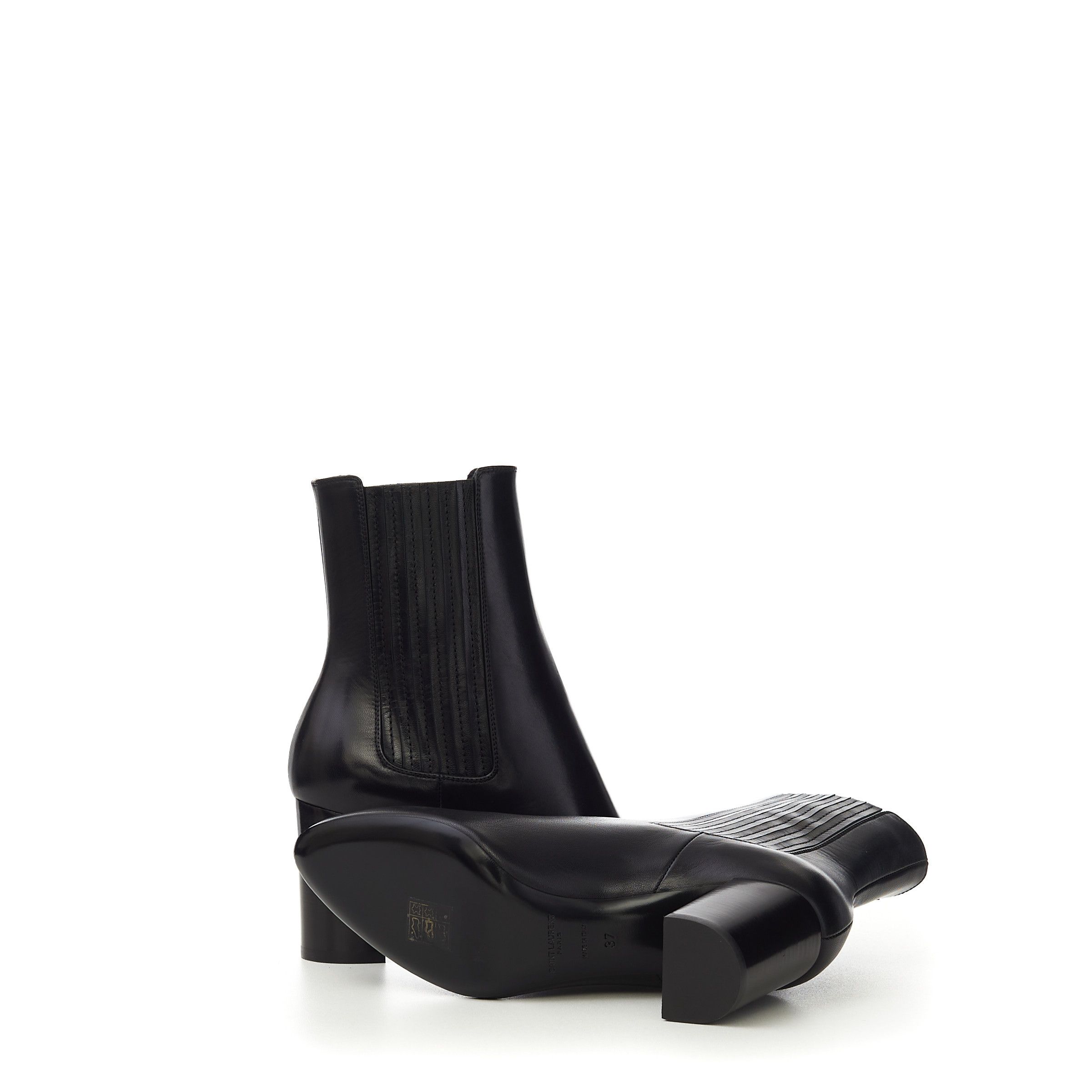 Saint Laurent Paris LOU Chelsea Boots In Black Leather Size US 5 / IT 35 - 9 Thumbnail