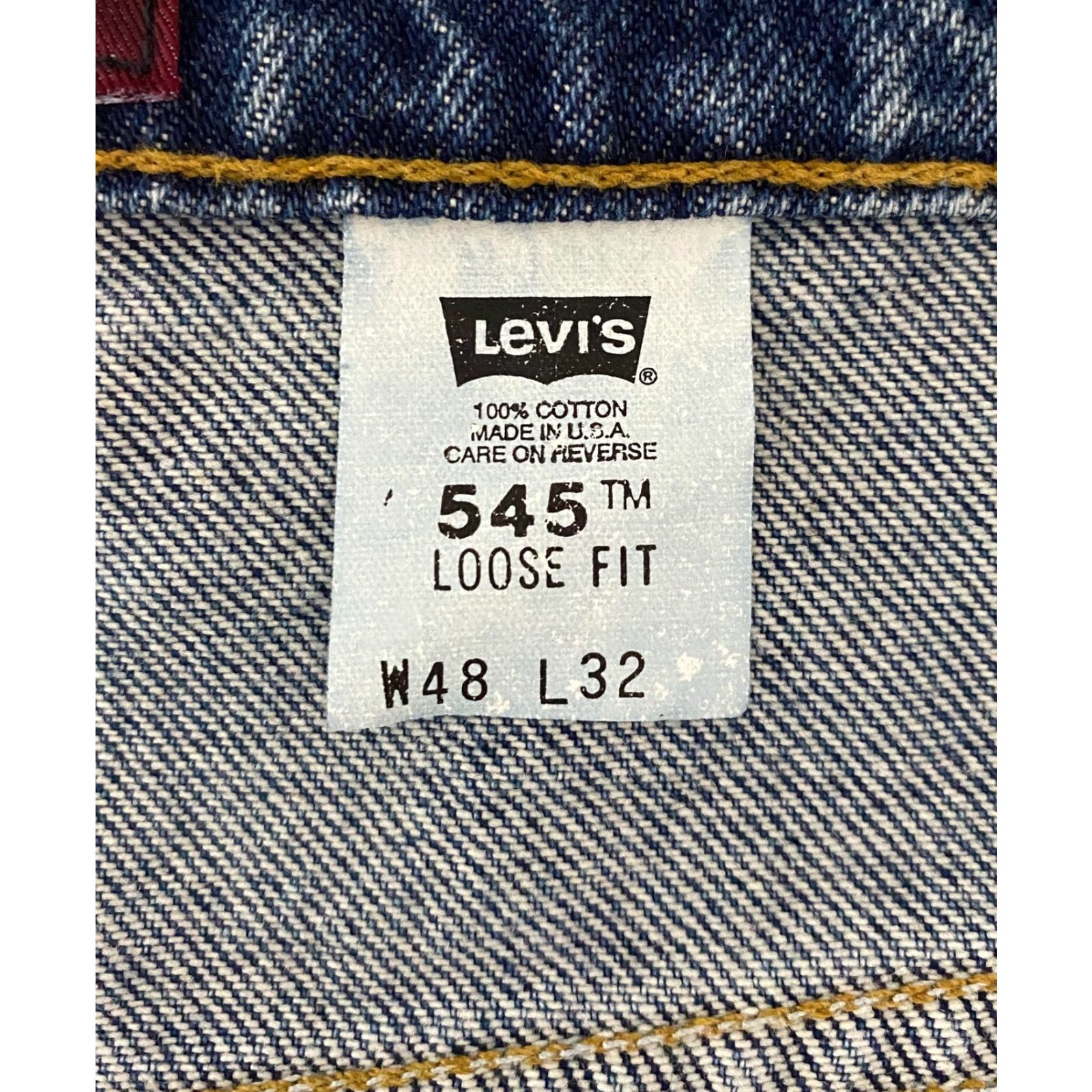Levi's VINTAGE Levi's Jeans 545 Relaxed Straight 48x32 Blue 5-Pocket USA Denim 100% Cotton Mens Baggy Brown Tab 90s Size US 32 / EU 48 - 6 Thumbnail