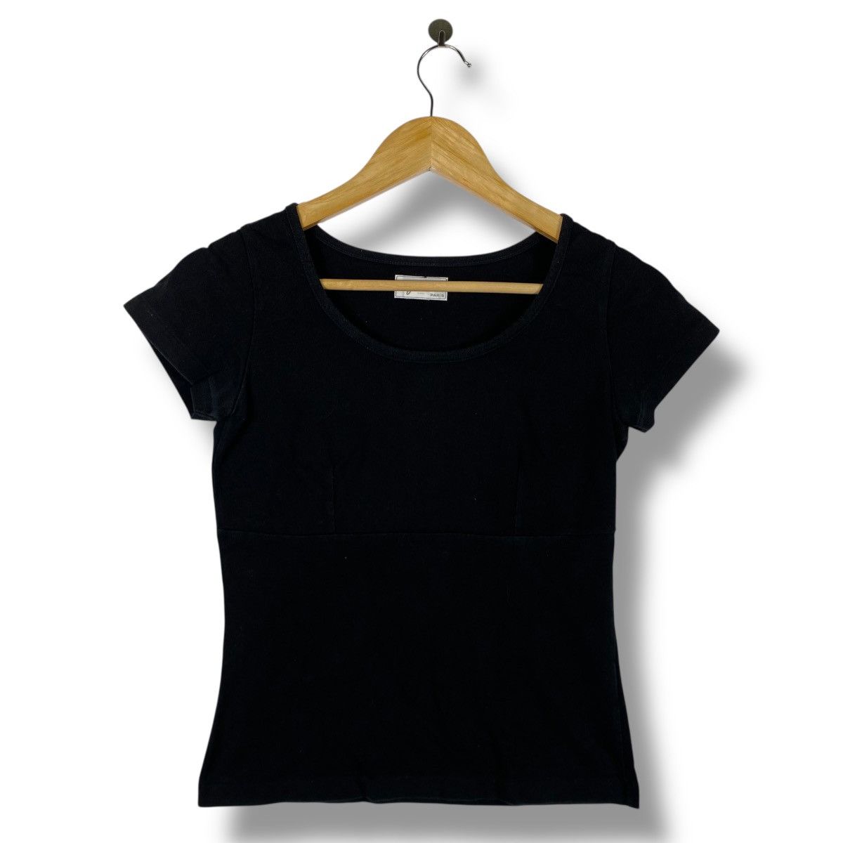 agnes b. AGNES B. Paris Women Blank Black Minimalist Tops Tee Shirt Size S / US 4 / IT 40 - 1 Thumbnail