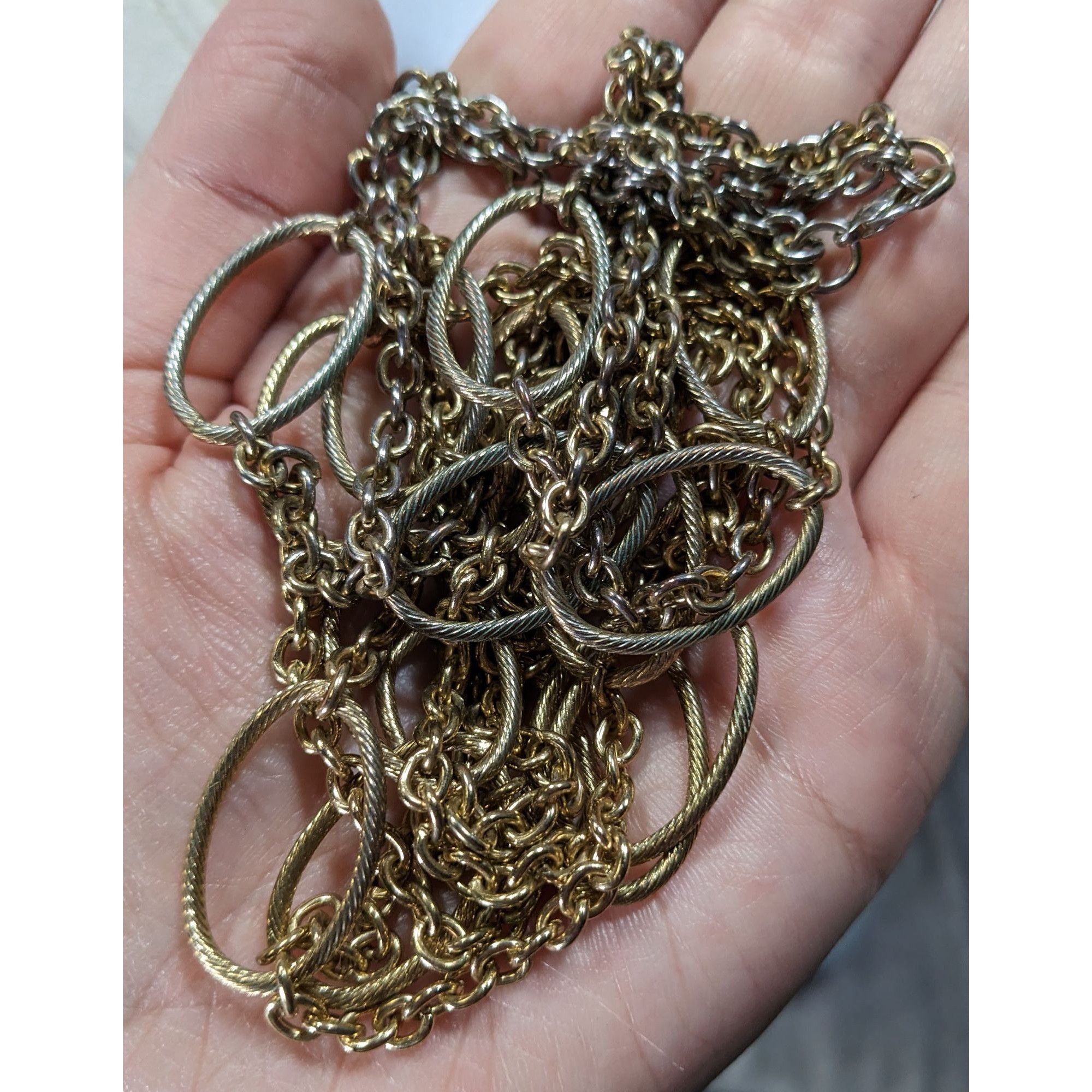 Other Layered Oval Link Gold Tone Statement Necklace Size ONE SIZE - 5 Thumbnail