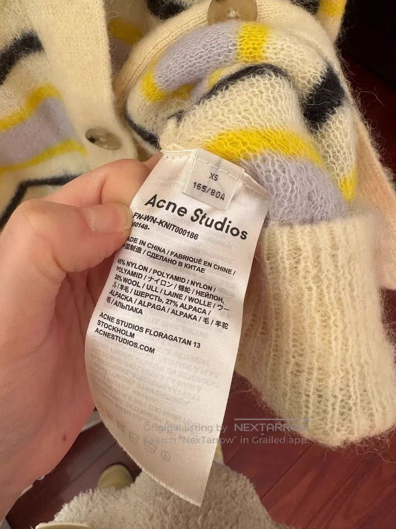 Acne Studios Acne Studios Light yellow striped color-block alpaca wool Size XS / US 0-2 / IT 36-38 - 4 Thumbnail