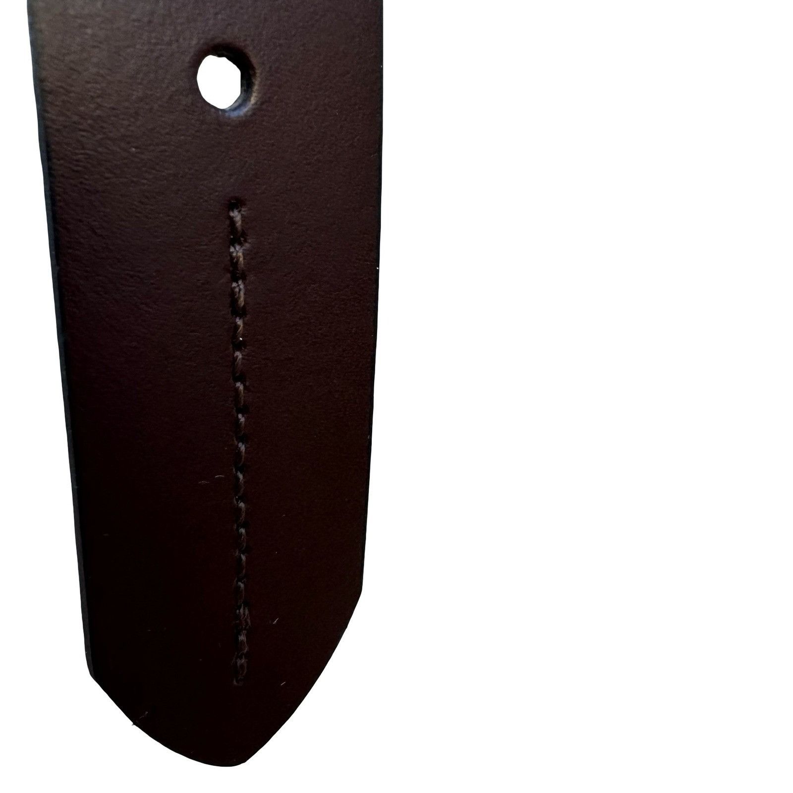 Vintage Mens Large Brown Genuine Leather Belt Silver Buckle Made in Size ONE SIZE - 5 Thumbnail
