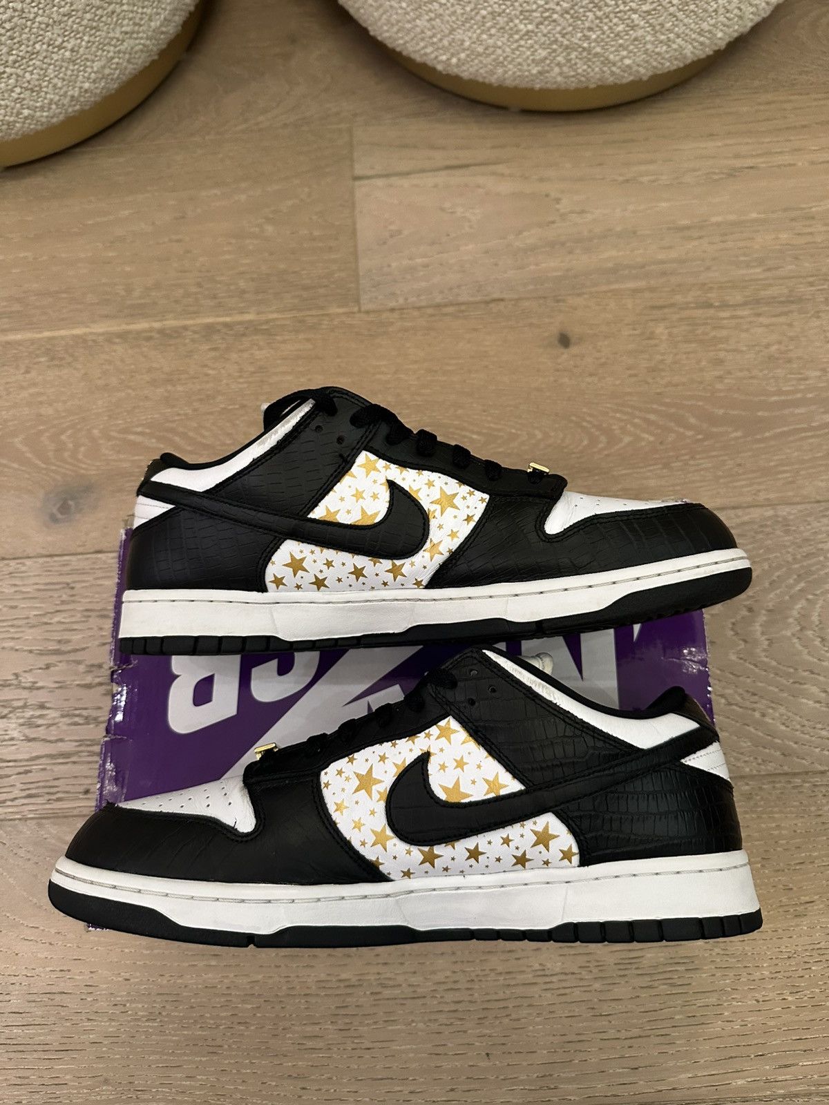Nike SB Nike SB Dunk Low Supreme Stars Black Size US 12 / EU 45 - 5 Thumbnail