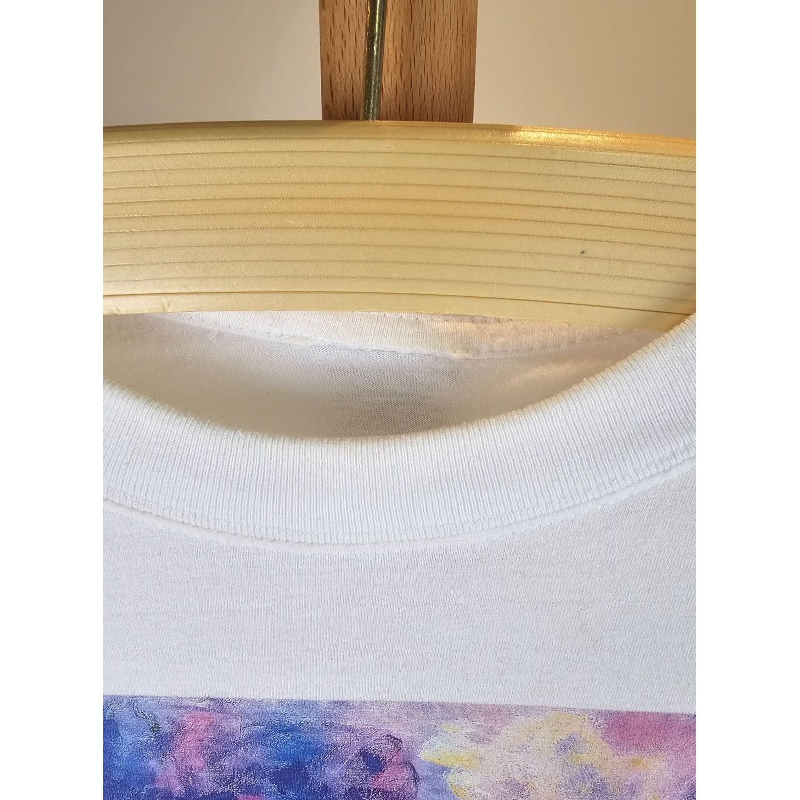 Vintage VINTAGE 90' CLAUDE MONET WATER LILIES PAINT WHITE COTTON T-SHIRT SZ LARGE Size US L / EU 52-54 / 3 - 4 Thumbnail