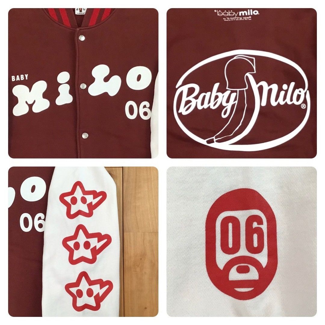 Bape × Nigo BAPE Milo logo sweat varsity jacket dark red a bathing ape Size US L / EU 52-54 / 3 - 3 Thumbnail
