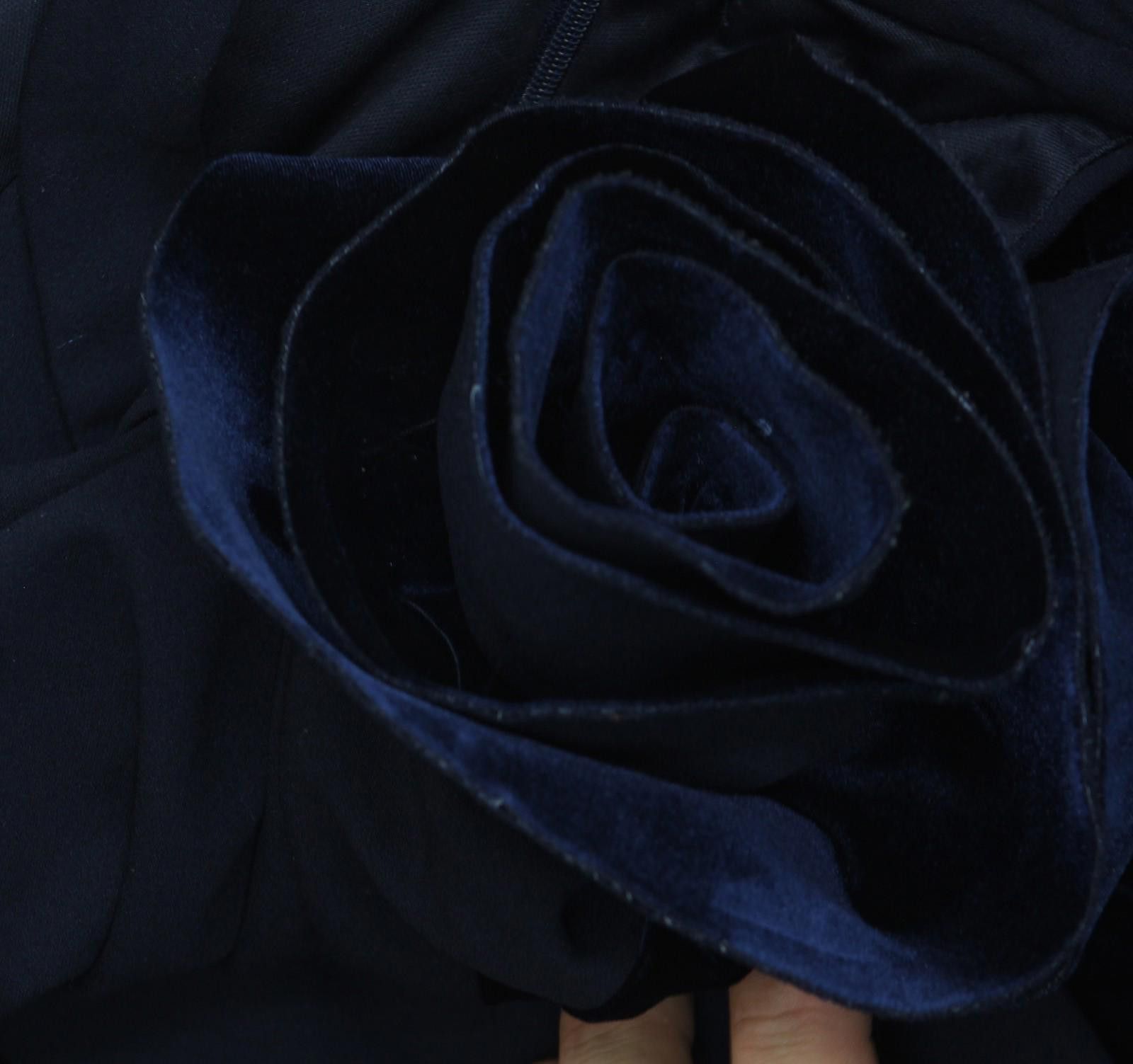 Other Betsy & Adam Velvet-trim Sheath Dress A26692 Navy Blue 14 Size XL / US 12-14 / IT 48-50 - 4 Thumbnail