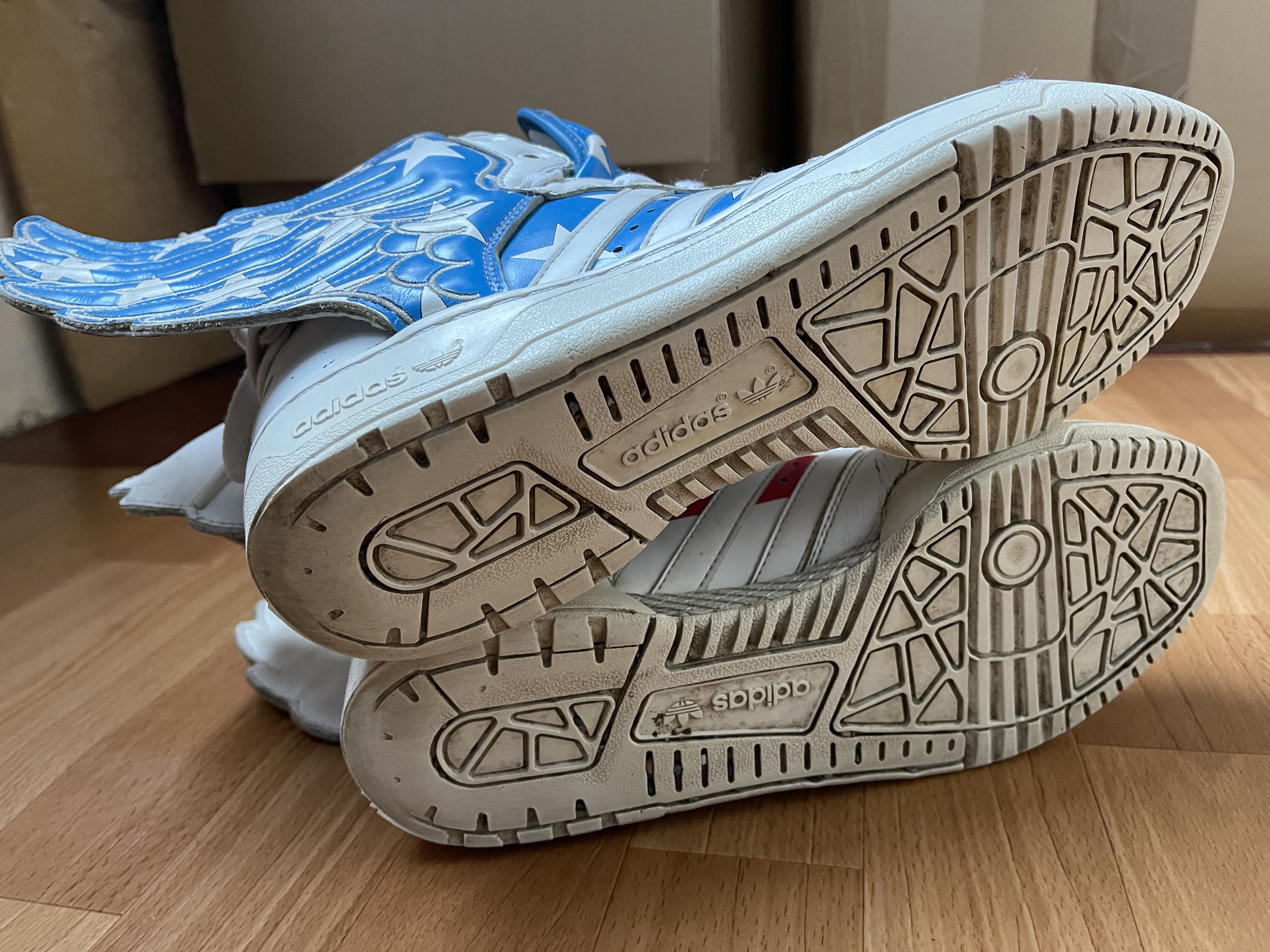 Adidas × Jeremy Scott Adidas Jeremy Scott Wings 2.0 FLAG Stars and Stripes V24619 Size US 7.5 / EU 40-41 - 20 Thumbnail