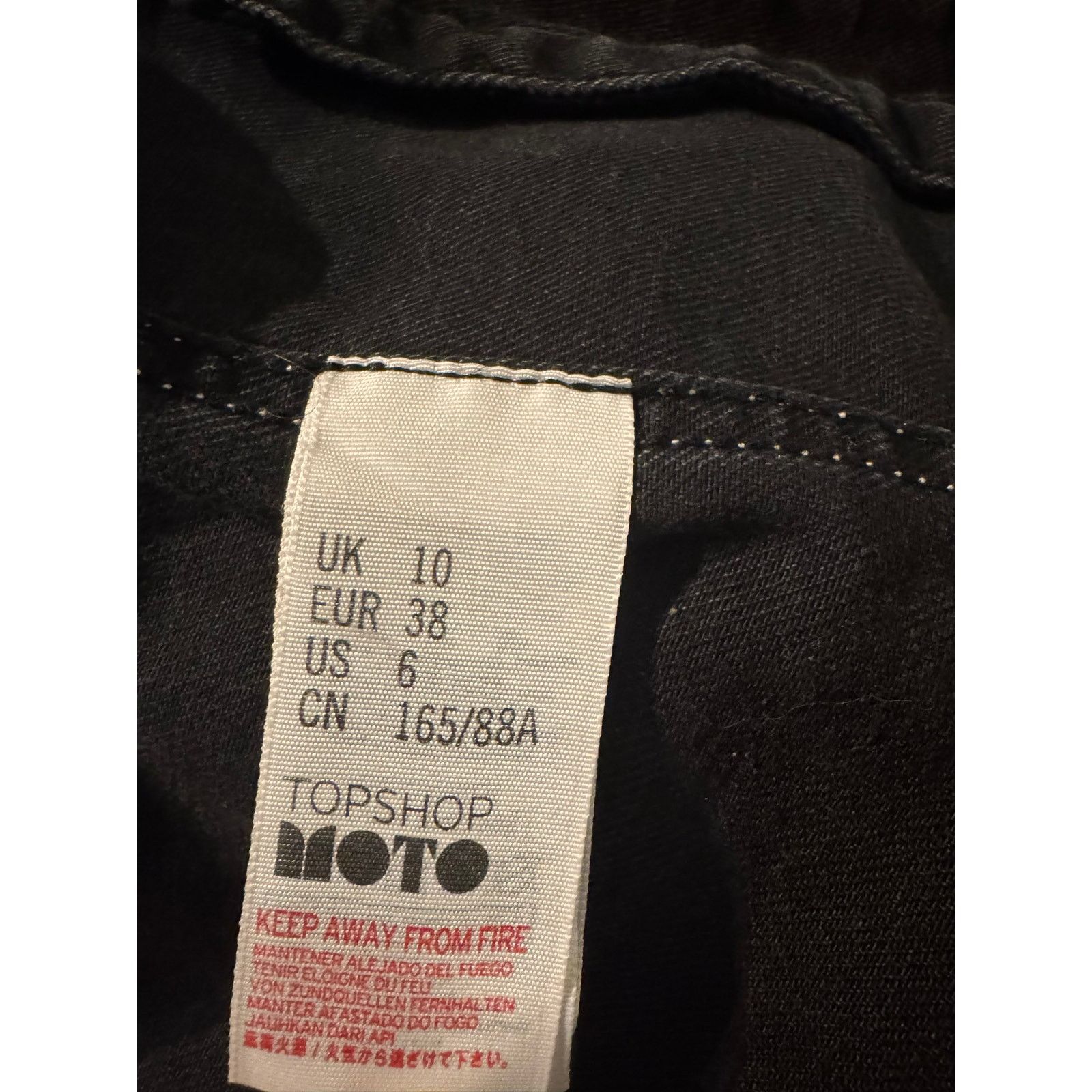 Topshop TOPSHOP MOTO women's Black Denim Jacket with Laces Size M / US 6-8 / IT 42-44 - 3 Thumbnail