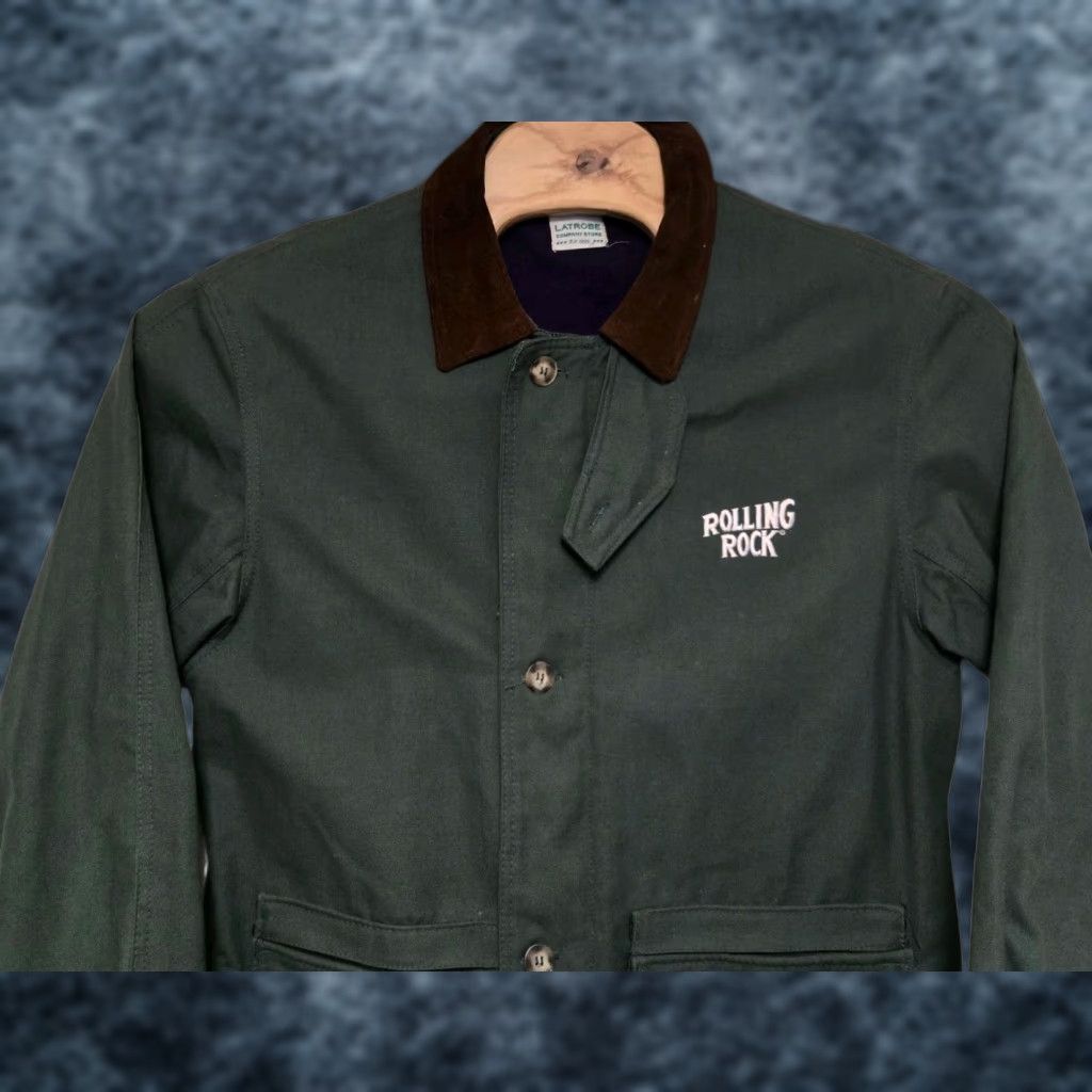 Vintage VINTAGE Latrobe Rolling Rock Chore Jacket Men's L Green Rock Chore Jacket Mens Latrobe Size US L / EU 52-54 / 3 - 1 Thumbnail