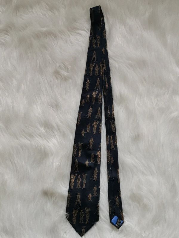 DAKS Dark blue DAKS silk tie golfers Size ONE SIZE - 5 Thumbnail