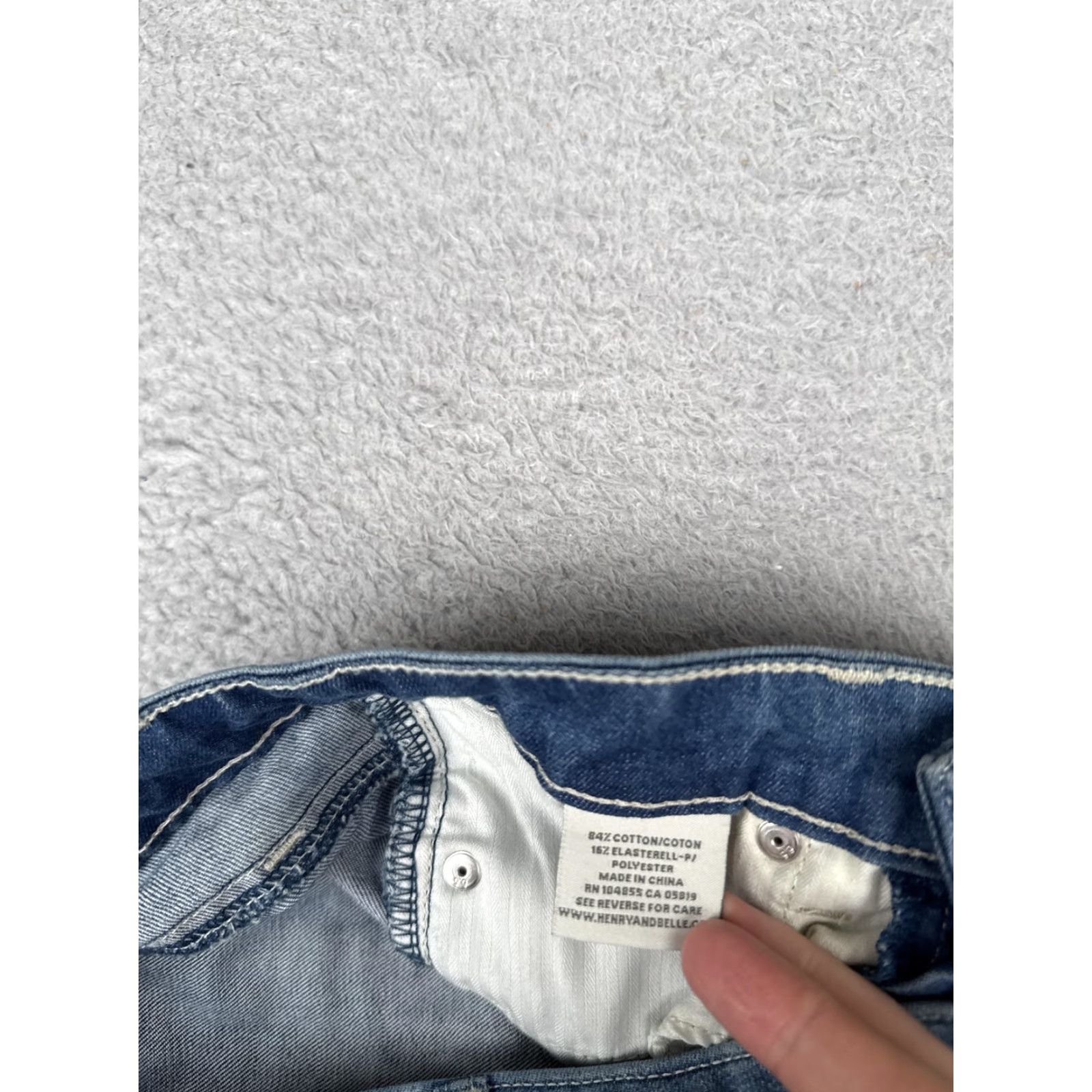 Denime Henry & Belle Lila Jeans Women 24 Flared Denim Blue 90s City Stretch Pockets 5-Pocket Regular Rise Low Rise 24x33 Vintage No Size 42" / US 20 - 7 Thumbnail