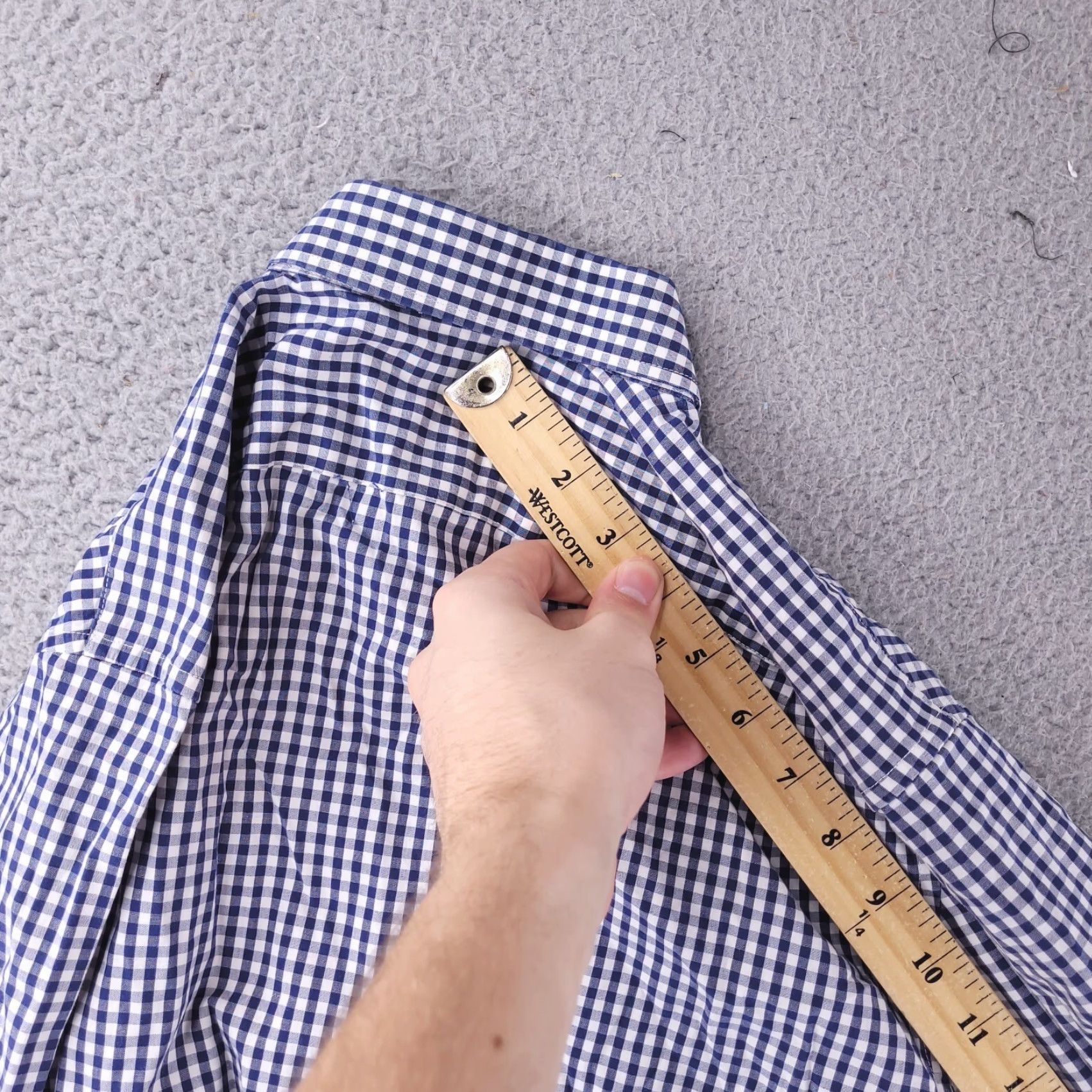 Gap Gap Shirt Mens XS Button-Up Collar Long Sleeve Check Blue Slim Fit Size US XS / EU 42 / 0 - 7 Thumbnail