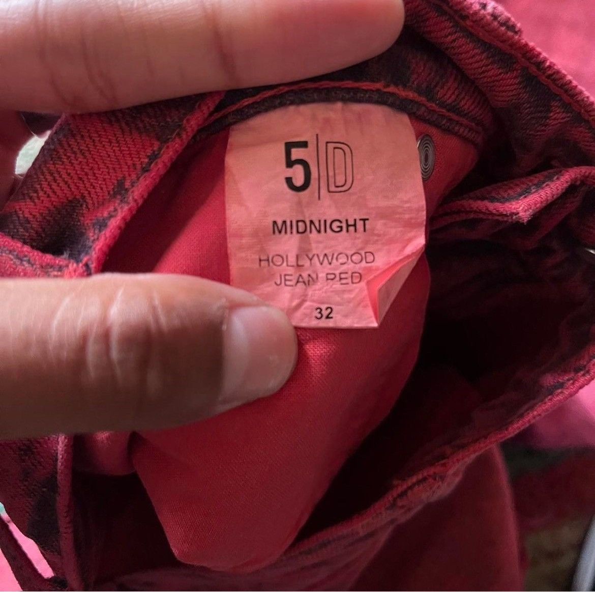 Midnight Studios Double Layered Hollywood Red Dye Denim | Midnight Studios Size US 32 / EU 48 - 4 Thumbnail