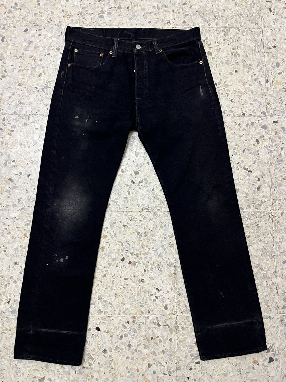 Levi's Vintage Clothing Levi’s 501 Black Distressed Jeans, Worn Fade Style Size US 33 - 1 Thumbnail