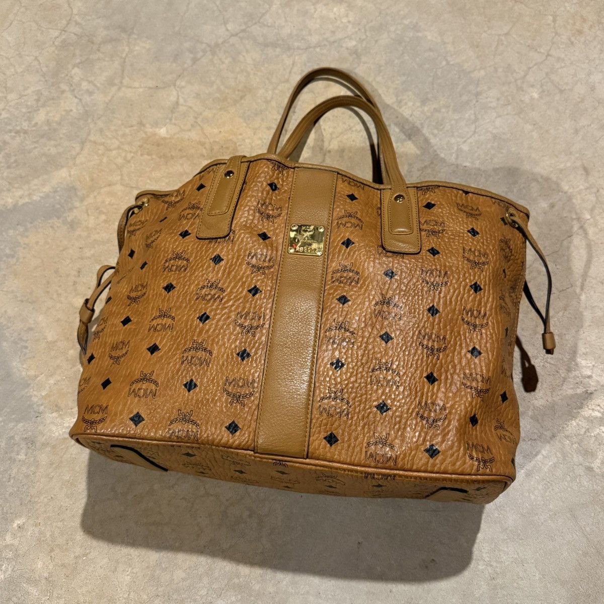 MCM MCM Visetos Liz Reversible Shopper Tote Cognac Medium Size ONE SIZE - 5 Thumbnail