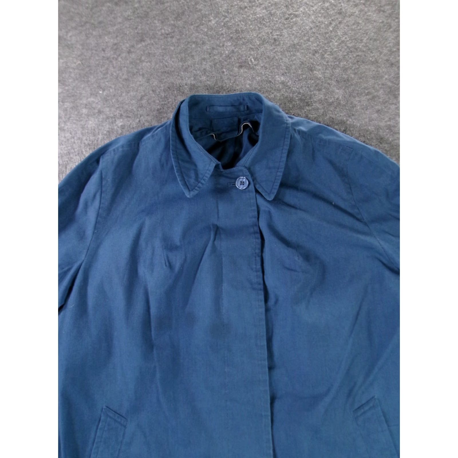 London Fog VINTAGE London Fog Coat Trench Women 12P Blue Long Belted Pockets 80s 90s USA Womens Size XL / US 12-14 / IT 48-50 - 2 Thumbnail