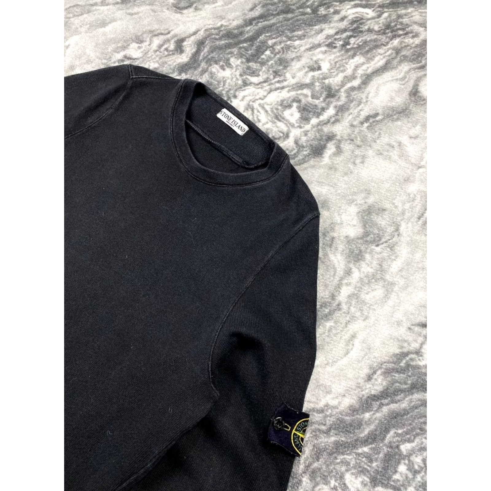 Stone Island VINTAGE Stone Island Sweatshirt Men XL Black Logo Crew Neck Pullover Size US XL / EU 56 / 4 - 7 Thumbnail
