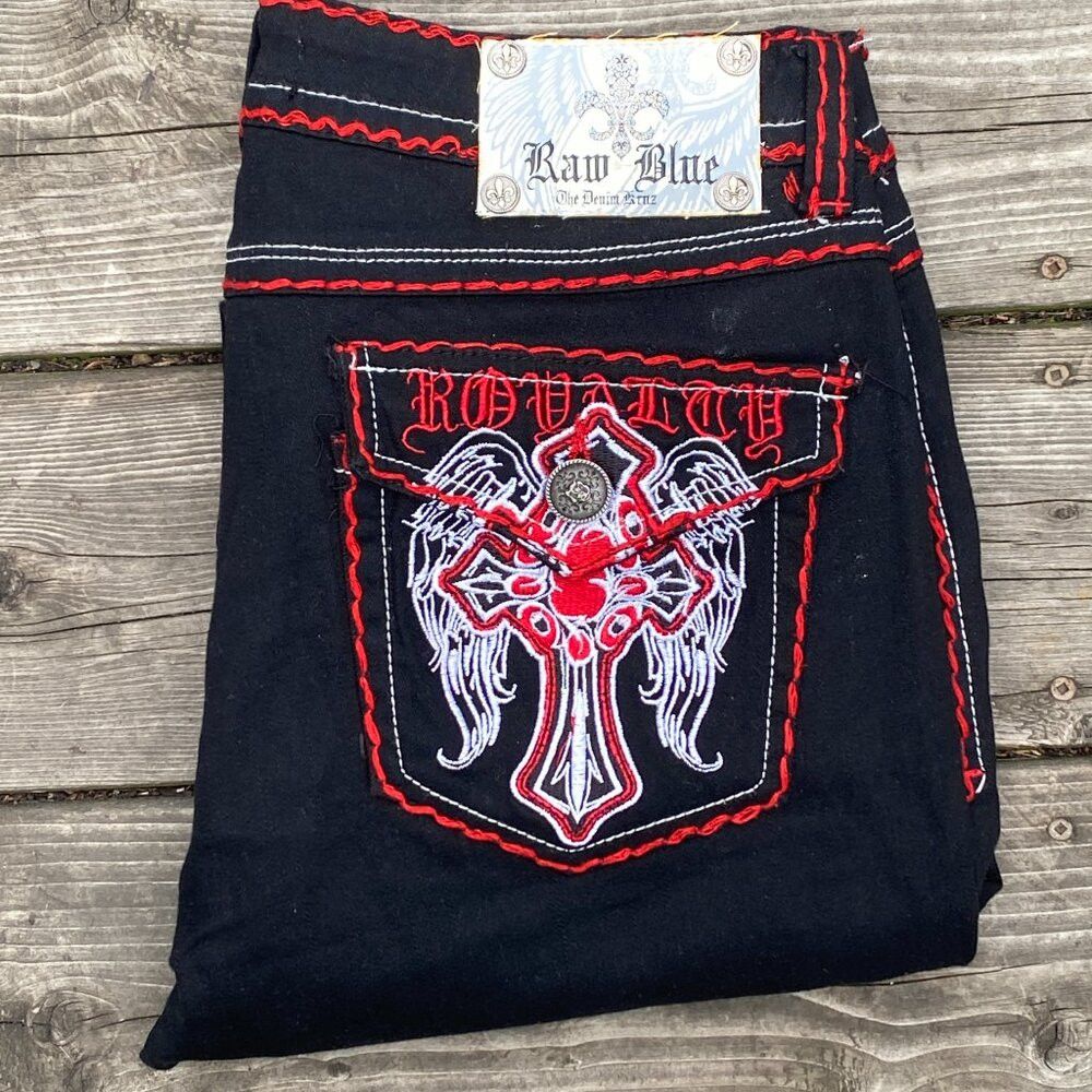 Japanese Brand × Vintage Vintage Triple Contrast Stitch Raw Blue Reflex Embroidered Size 34" / US 12 / IT 48 - 5 Thumbnail