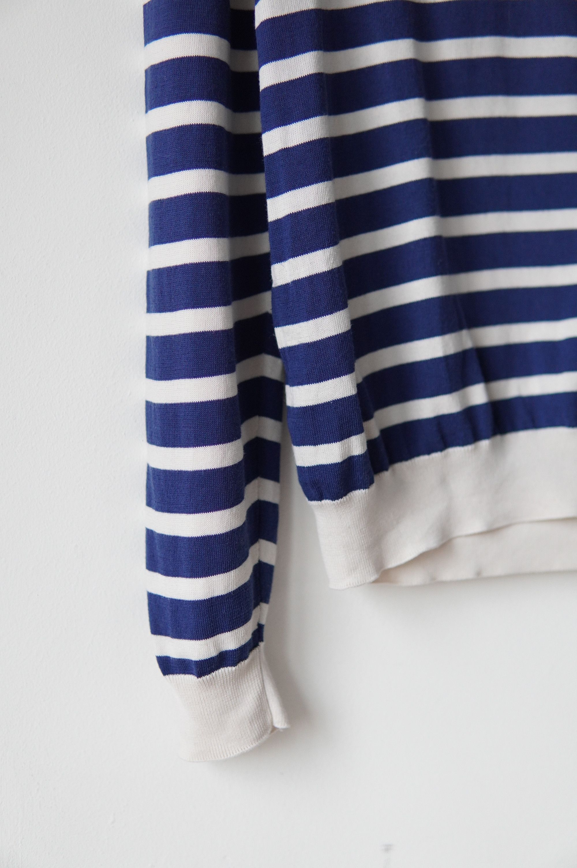 L.B.M. 1911 L.B.M. 1911 Men's Blue Cream Striped Long Sleeve Knit Shirt Size US S / EU 44-46 / 1 - 5 Thumbnail