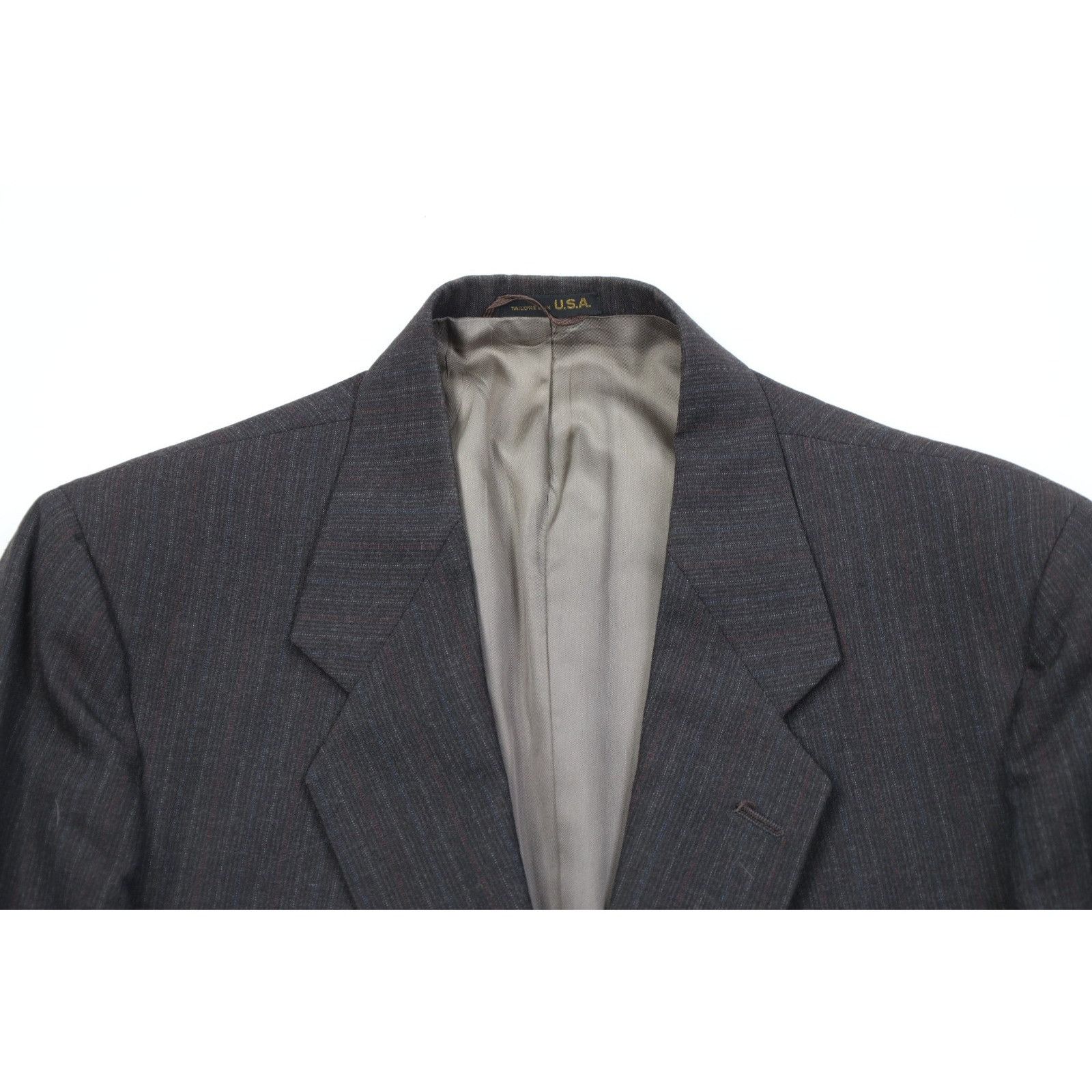 Vintage Vintage 70s Streetwear 2 Piece Pinstriped Knit Suit Size 46R - 3 Thumbnail