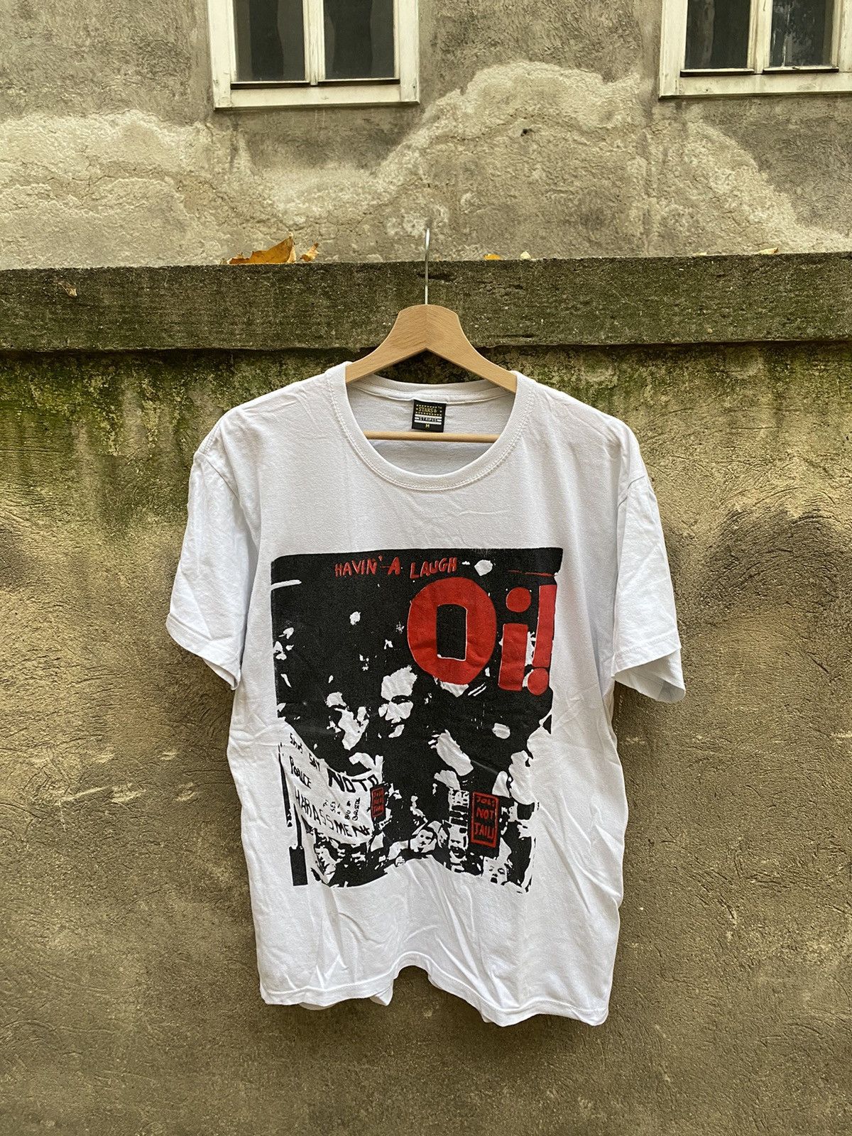 Band Tees × Stars & Stripes × Vintage Oi! Having a Laugh Punk Skinhead T-Shirt Size US M / EU 48-50 / 2 - 1 Thumbnail