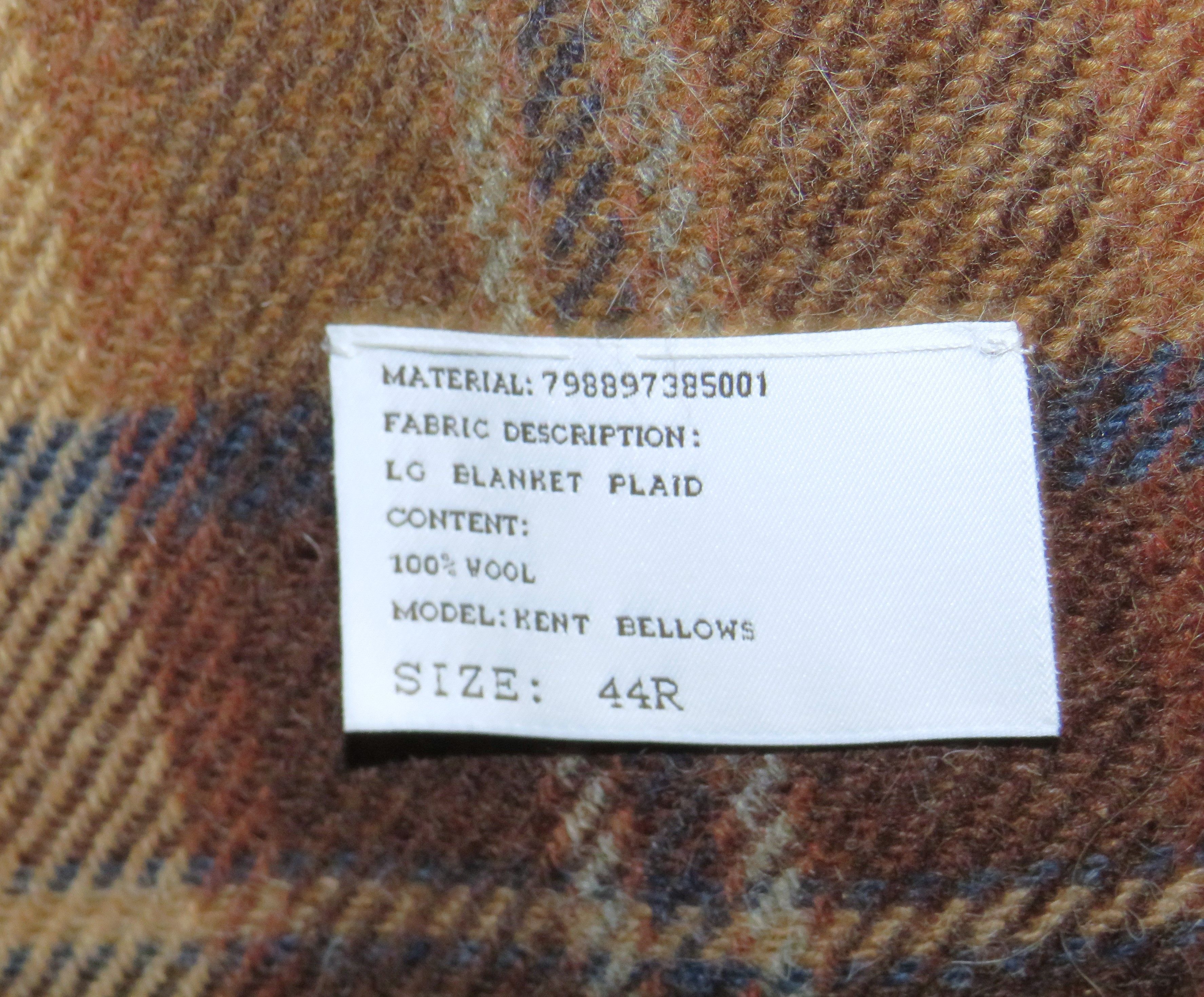 Ralph Lauren Purple Label Handmade Kent Bellows Brown Plaid 44R NWT $4995 Size 44R - 12 Thumbnail