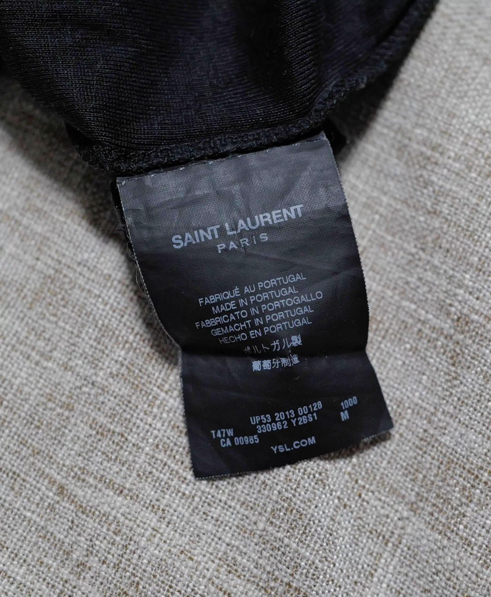 Saint Laurent Paris SLP 13AW Runway Silk Chain Pocket Black Tee Size US M / EU 48-50 / 2 - 5 Thumbnail
