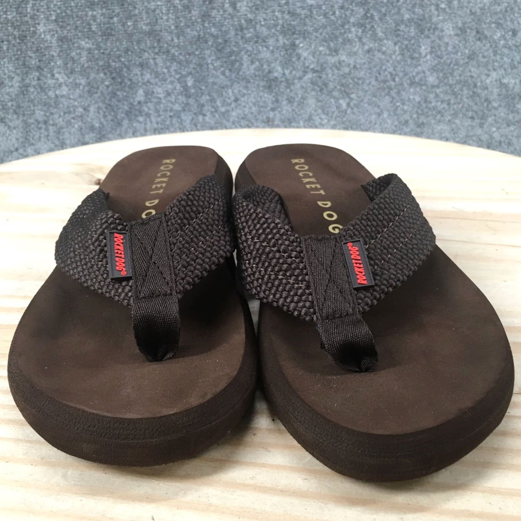 Vintage Rocket Dog Sandals Womens 10 Sunset Webbing Flip Flop Flats C269 Brown Slip On Size US 10 / IT 40 - 4 Thumbnail