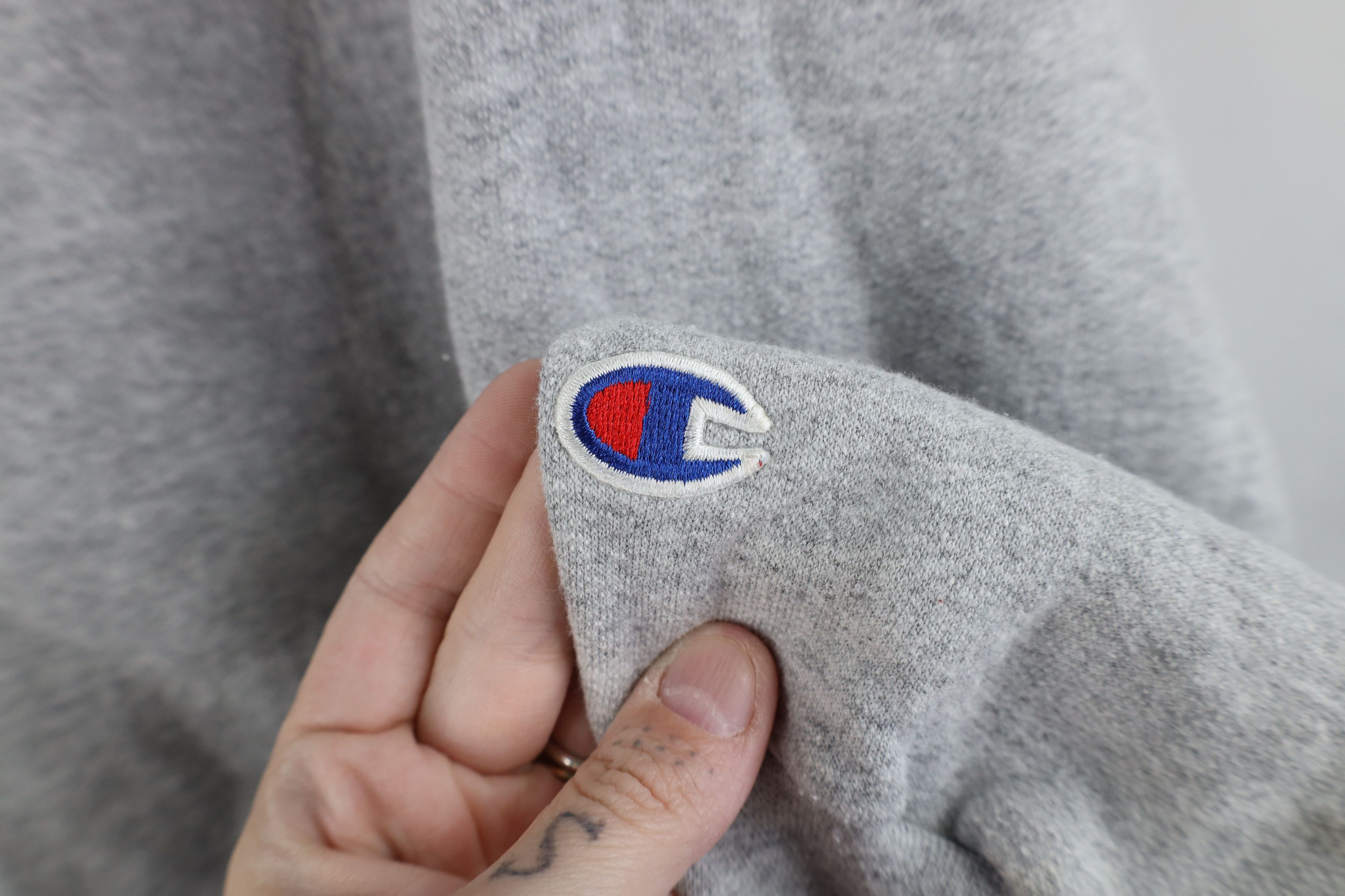 Champion × Vintage Vintage 90s Champion Full Zip Hoodie Sweatshirt Heather Gray Size US XXL / EU 58 / 5 - 4 Thumbnail