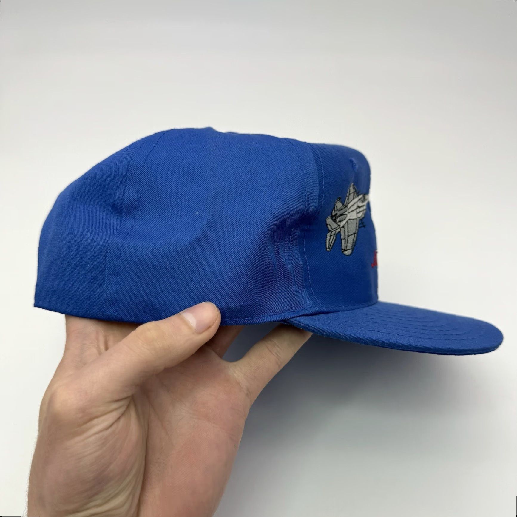 Vintage VINTAGE Desert Storm Embroidered F-16 USA Snapback Hat Blue Military Adjustable One Size Men Size ONE SIZE - 3 Thumbnail