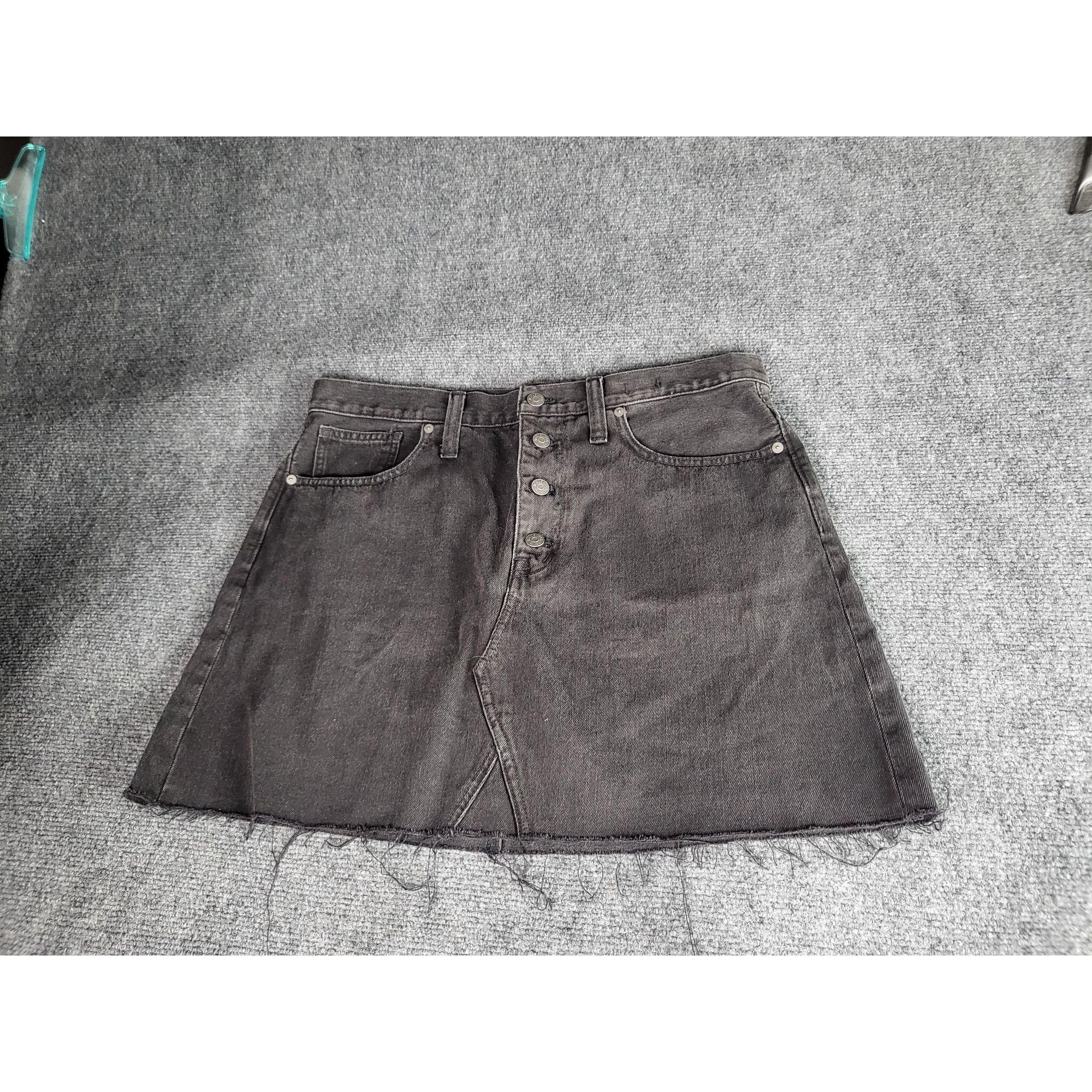 Madewell Madewell Rigid Denim A-Line Button Fly Skirt Women Sz 31 Cha Size 31" - 1 Thumbnail