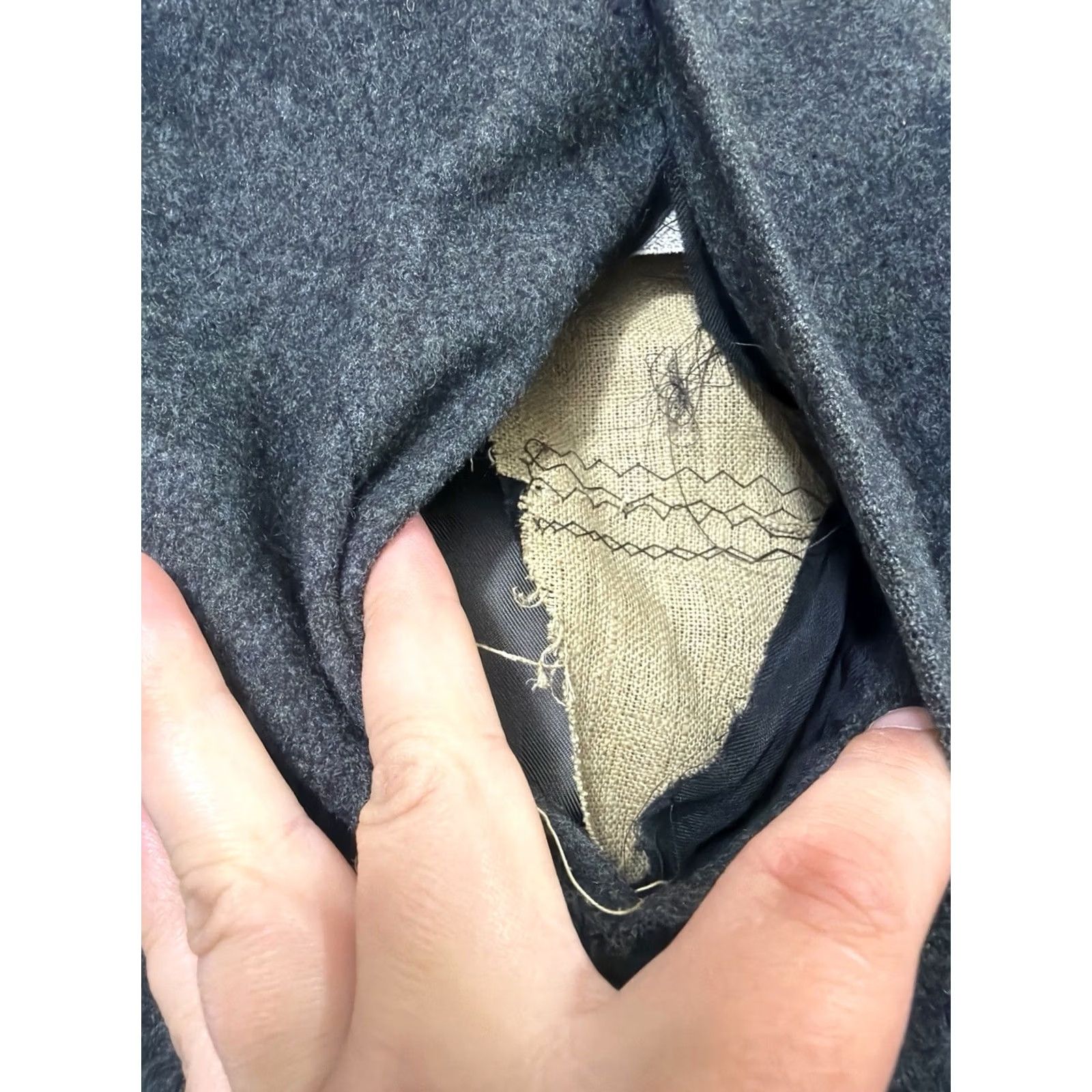 Vintage VINTAGE Loden Frey Coat Men XL Wool Gray Pea Coat Pockets-Flaws/Repair Needed Size US XL / EU 56 / 4 - 4 Thumbnail