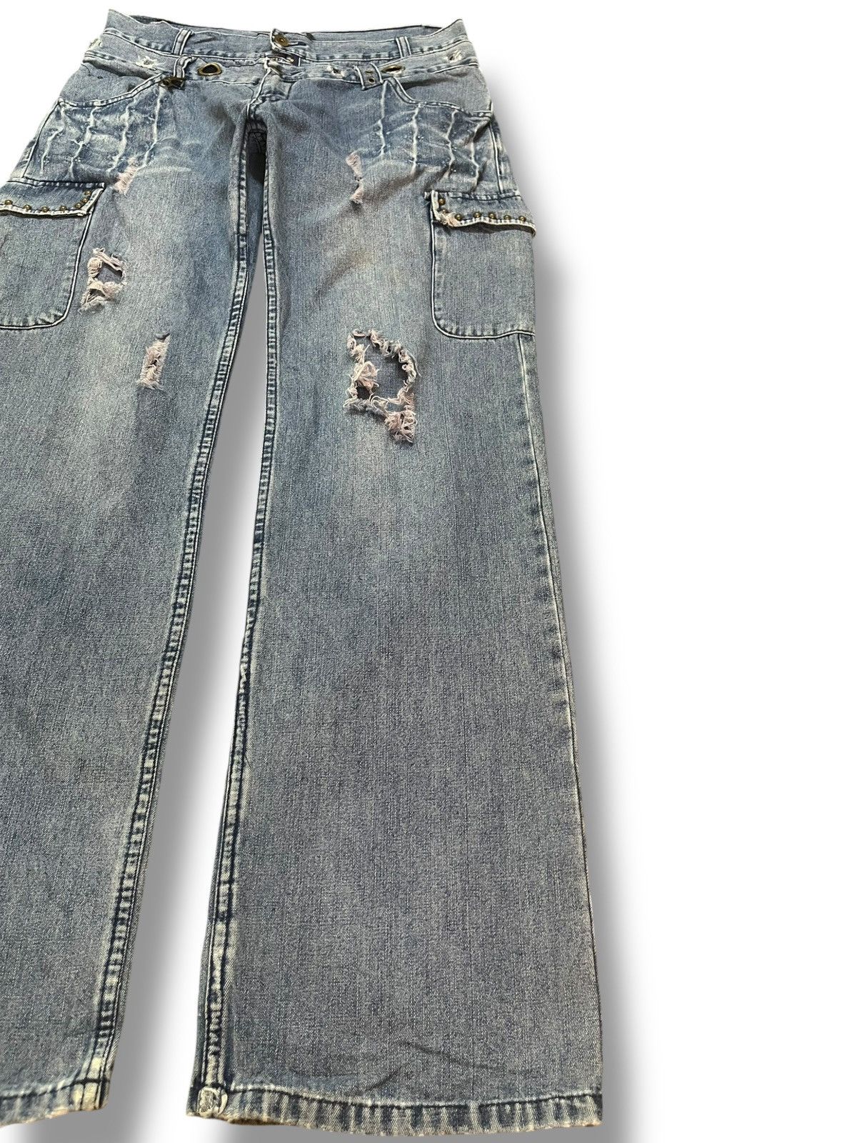 In The Attic Vintage In The Attic Homme Double Waist Studded Grunge Denim Size US 31 - 4 Thumbnail