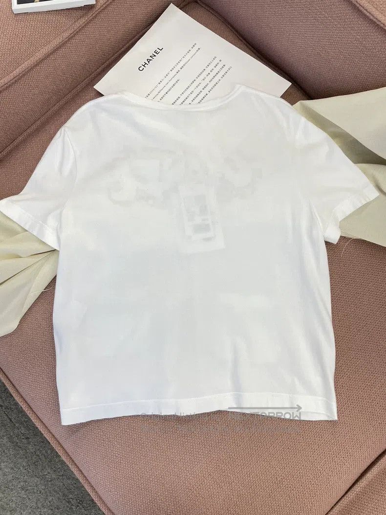 Chanel Chanel White letter logo hollow short sleeves Size XS / US 0-2 / IT 36-38 - 3 Thumbnail