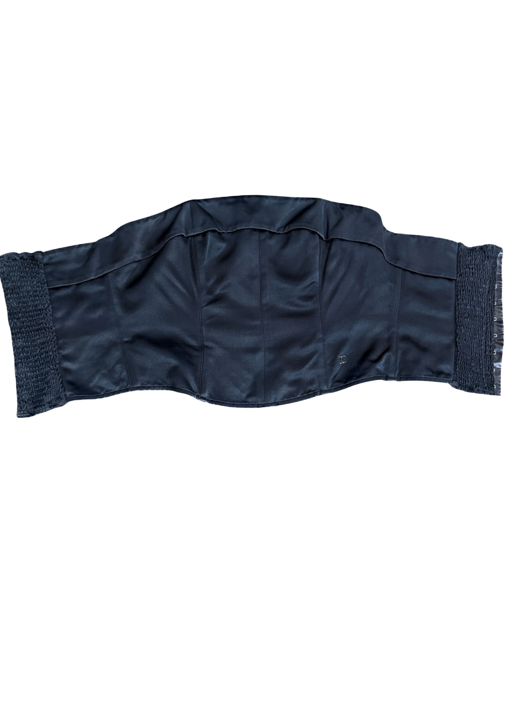 Chanel Chanel C08 Navy Blue Silk Satin Corset Top Size XS / US 0-2 / IT 36-38 - 7 Thumbnail
