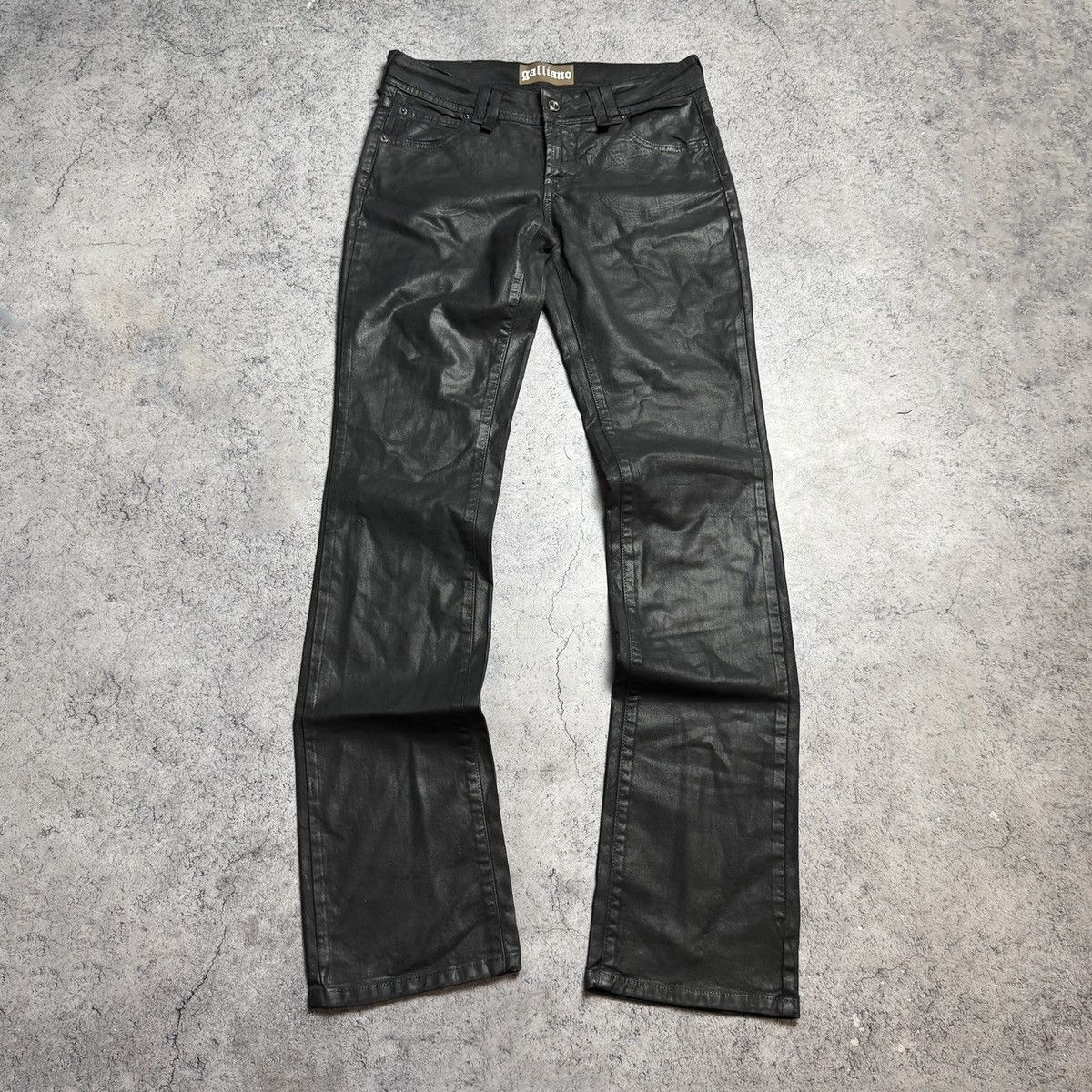 John Galliano NEW Galliano Y2K 00s Rare Waxed Pants Size 29" - 1 Thumbnail
