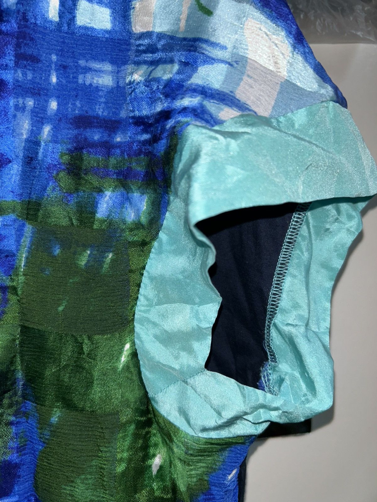 Tsumori Chisato Sleeveless Abstract Plaid Blue Green Dress Size XL / US 12-14 / IT 48-50 - 5 Thumbnail