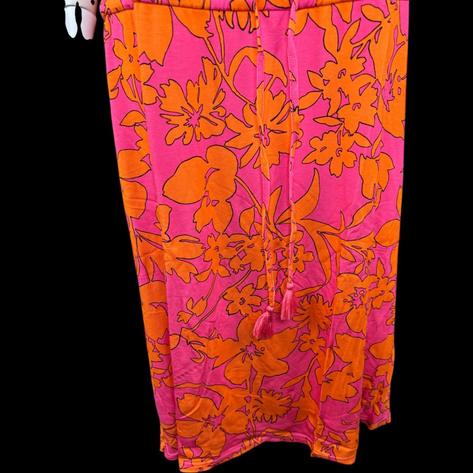 Isaac Mizrahi Isaac Mizrahi Live! Printed Off the Shoulder Dress Pink 2X Size XXL / US 16-18 / IT 52-54 - 4 Thumbnail