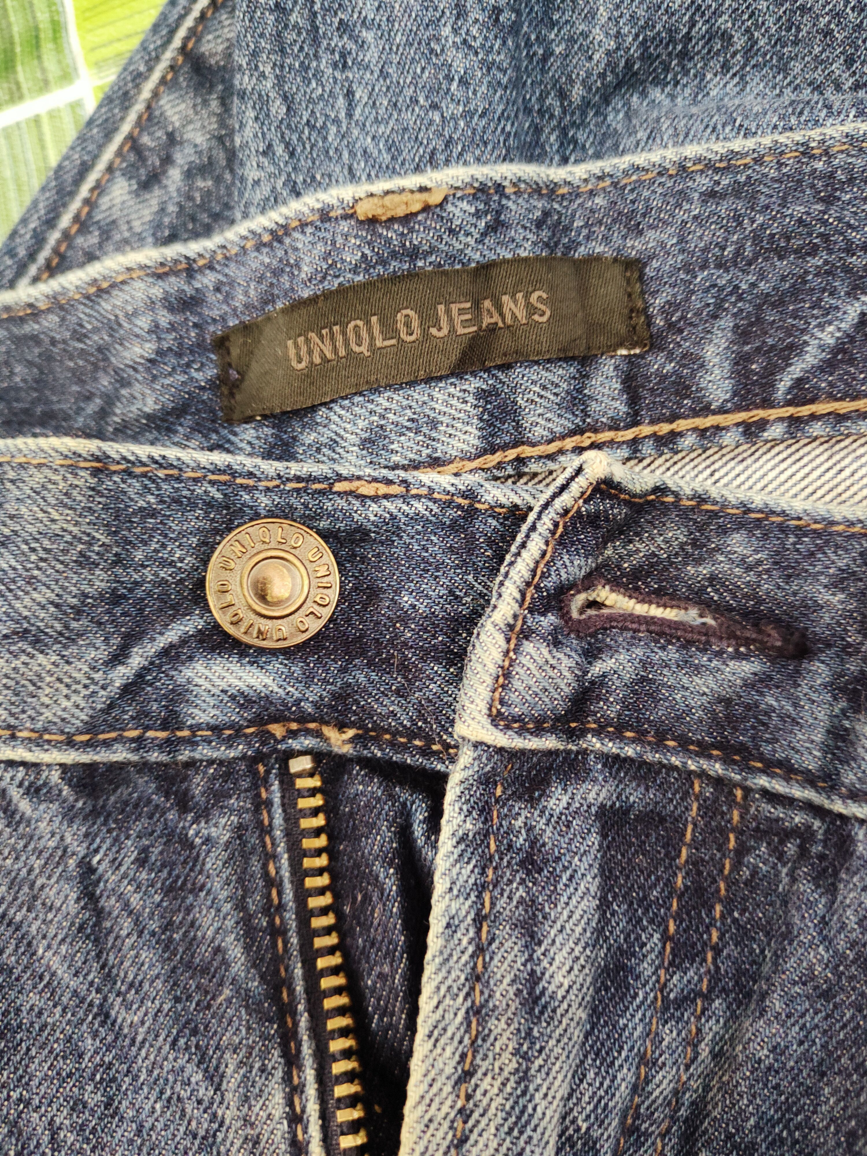 Japanese Brand Uniqlo Japanese Fabric by Kaihara Blue Ripped Jeans #S2655 Size US 31 - 14 Thumbnail