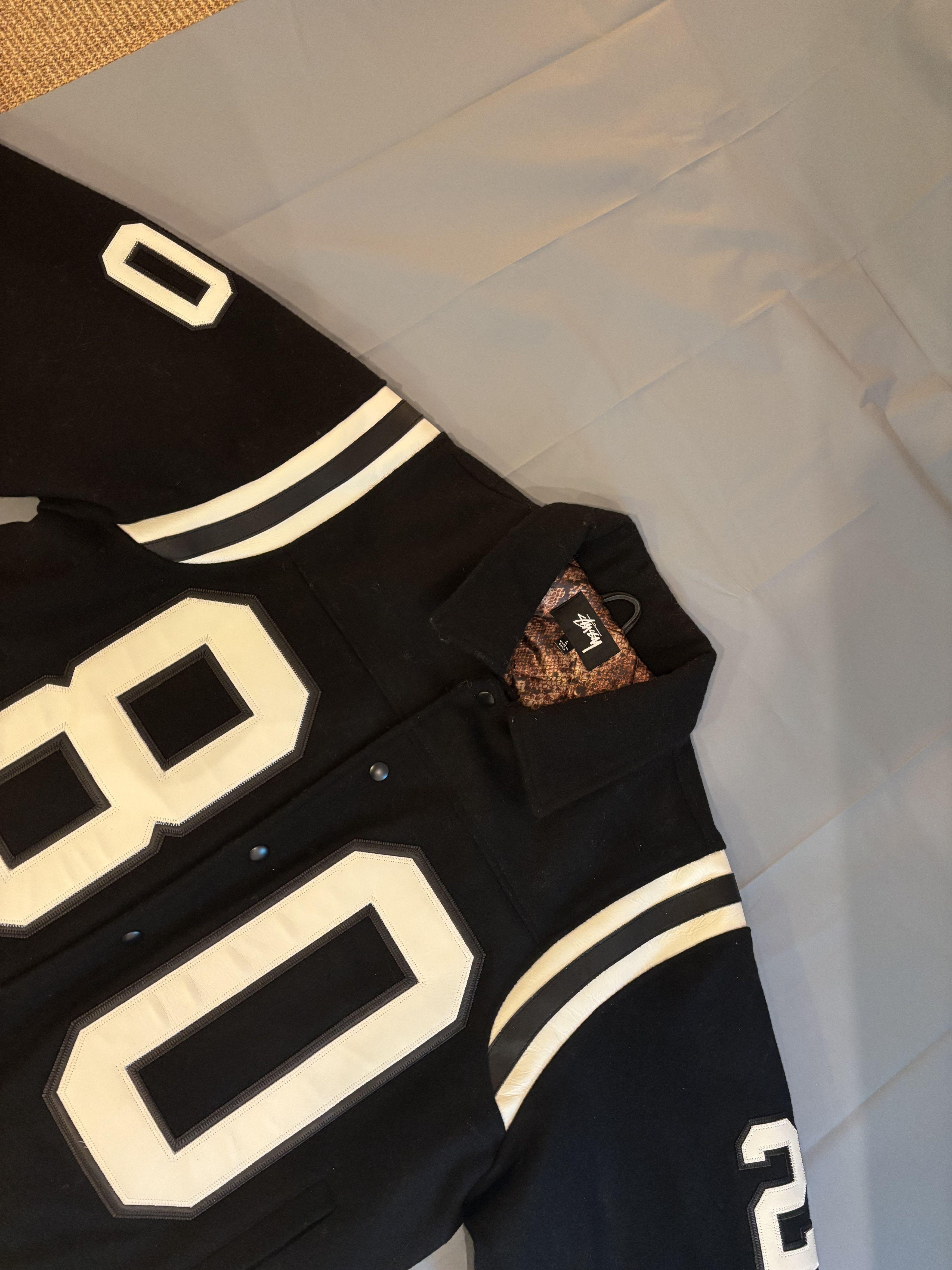 Stussy Veste teddy bombers Varsity jacket en laine Stussy 80 noir Size US L / EU 52-54 / 3 - 4 Thumbnail