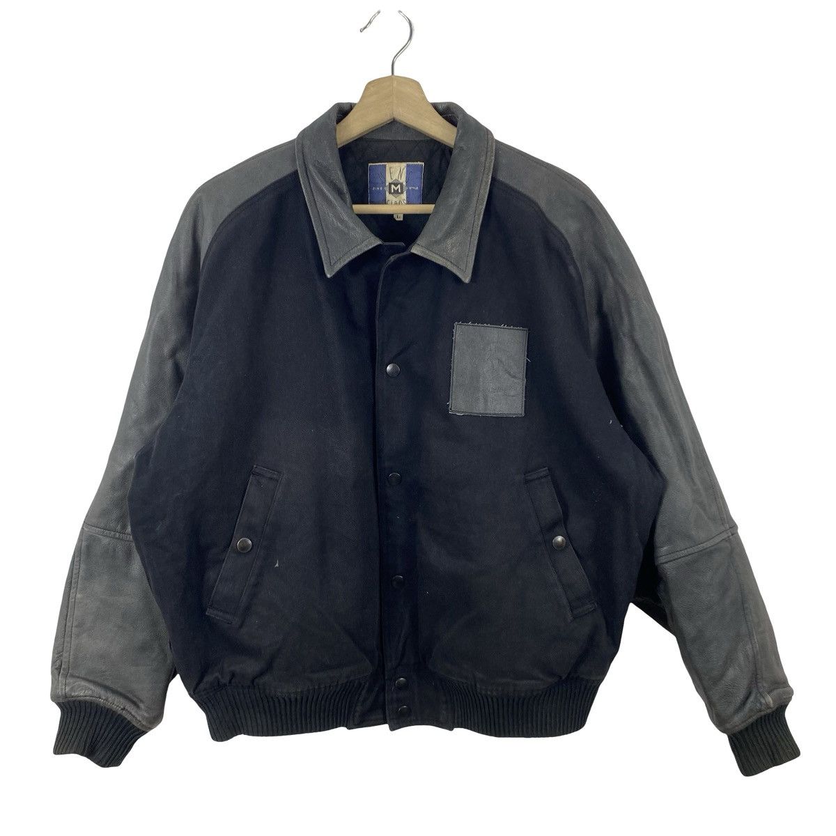 Vintage Vintage M.E.N.C Melrose Leather Sleeve Varsity Bomber Size US L / EU 52-54 / 3 - 5 Thumbnail