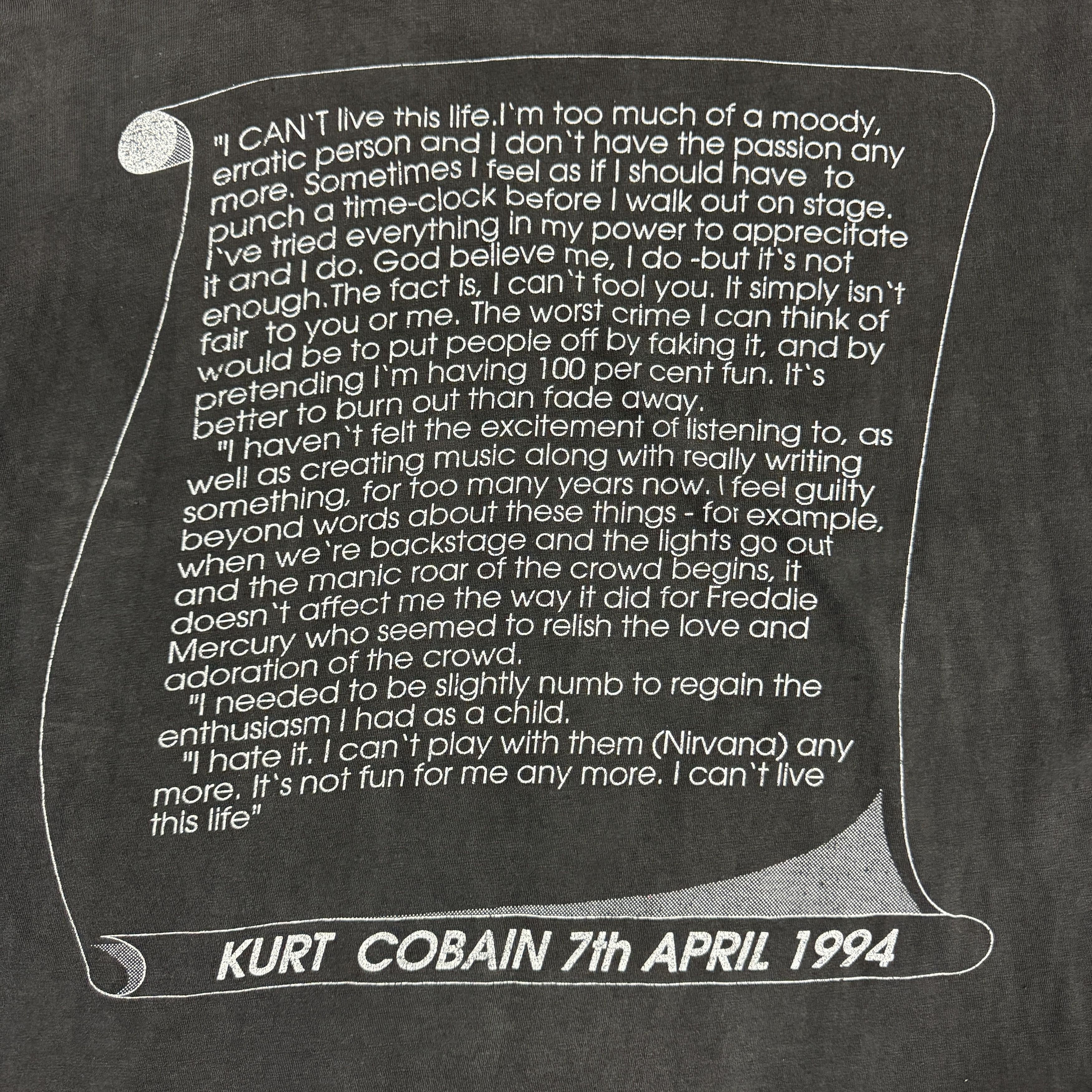 Band Tees Rare 90s Nirvana Kurt Cobain Memorial Shirt Size US L / EU 52-54 / 3 - 8 Thumbnail
