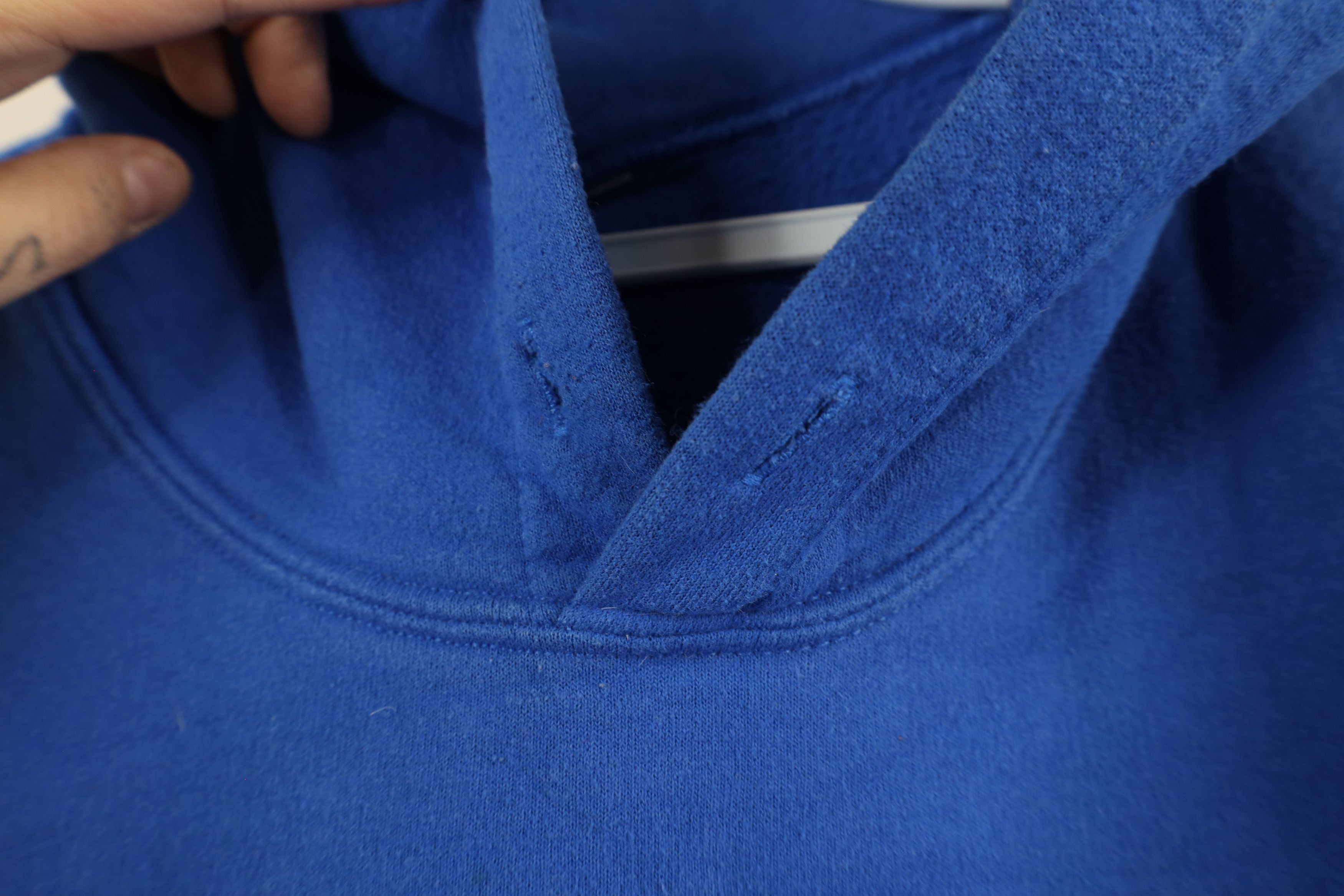 Vintage Vintage 90s Streetwear Blank Hoodie Sweatshirt Royal Blue Size US XXL / EU 58 / 5 - 8 Thumbnail